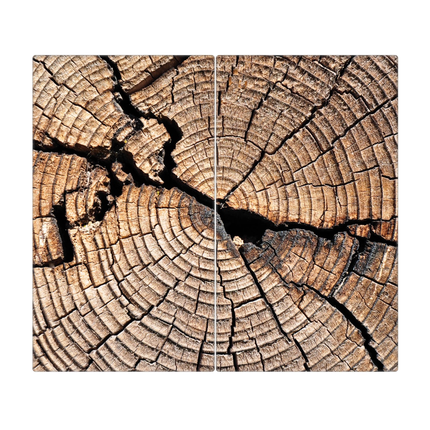 Banjado Herdabdeckplatte Glas 2 Teilig Je 30x52CM Schneidebrett Herdabdeckung Mit Motiv Zeichen Der Zeit