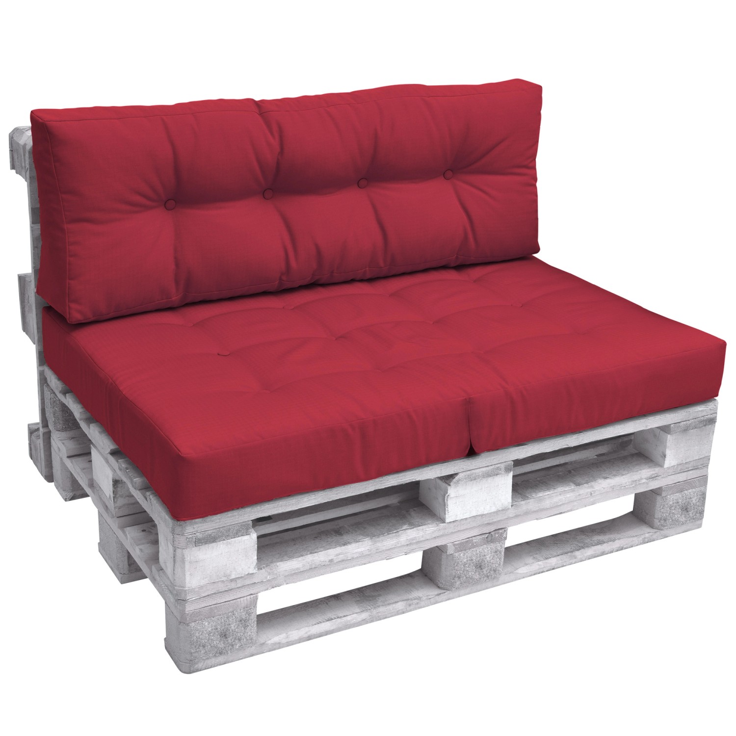 Beautissu ECO Elements Palettenkissen Sitz + Rücken Rot 1tlg