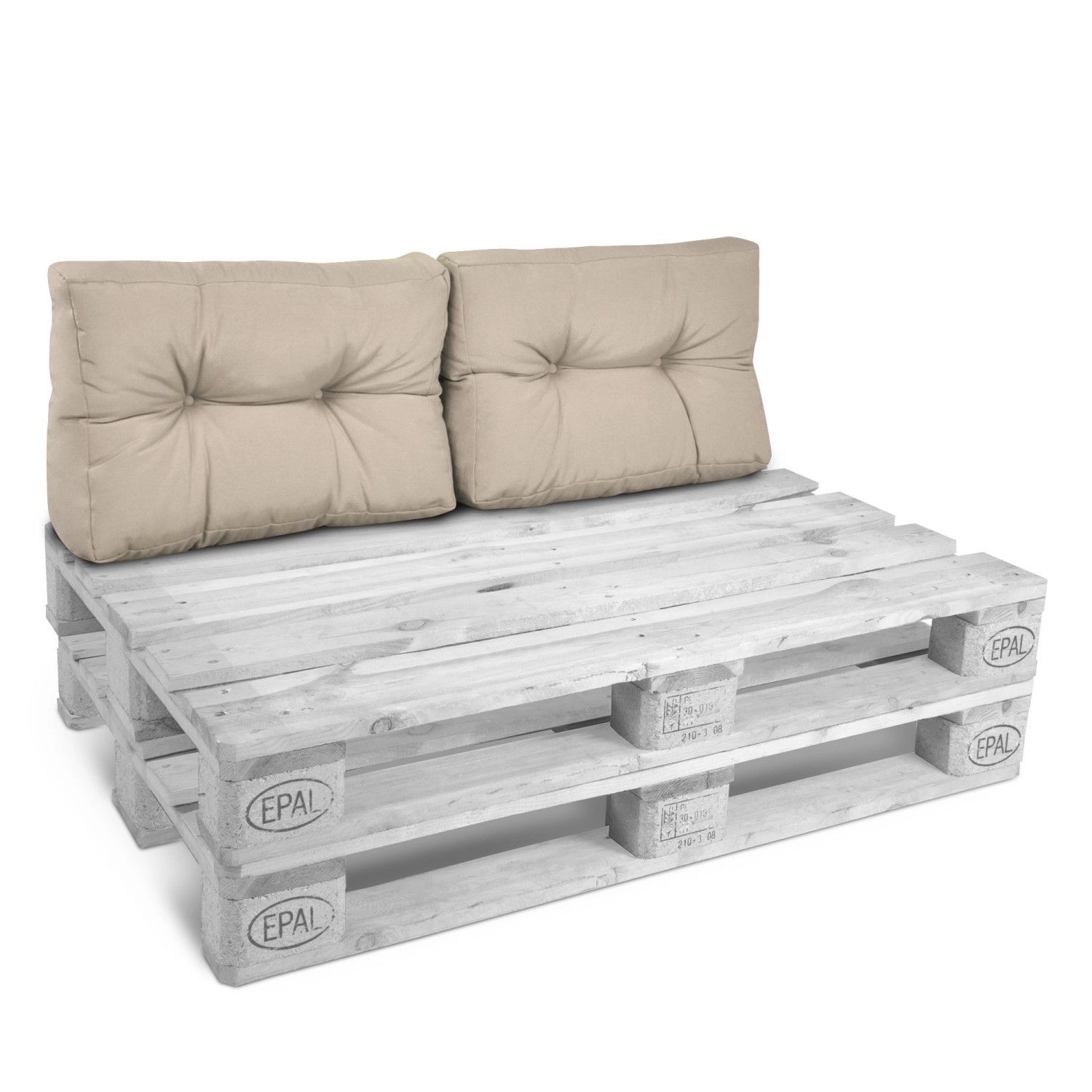 Beautissu ECO Style Palettenkissen Rücken 60x40x10cm Natur 2tlg