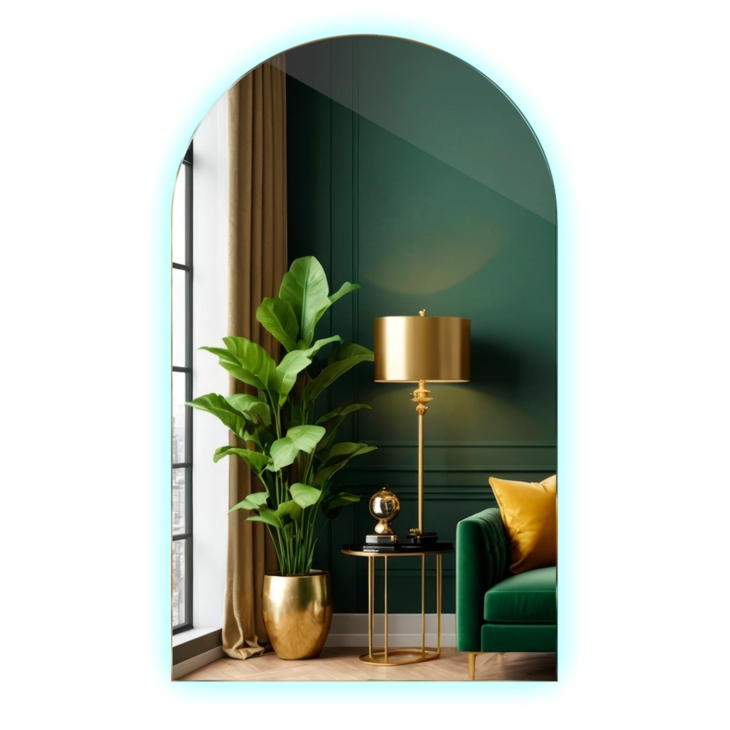 Tulup LED Spiegel Hintergrundbeleuchteter LED Spiegel Bad 50x90 cm LED Spiegel mit Abgerundeten Ecken Minimalistischer LED Badspiegel Kaltweiß 6500K