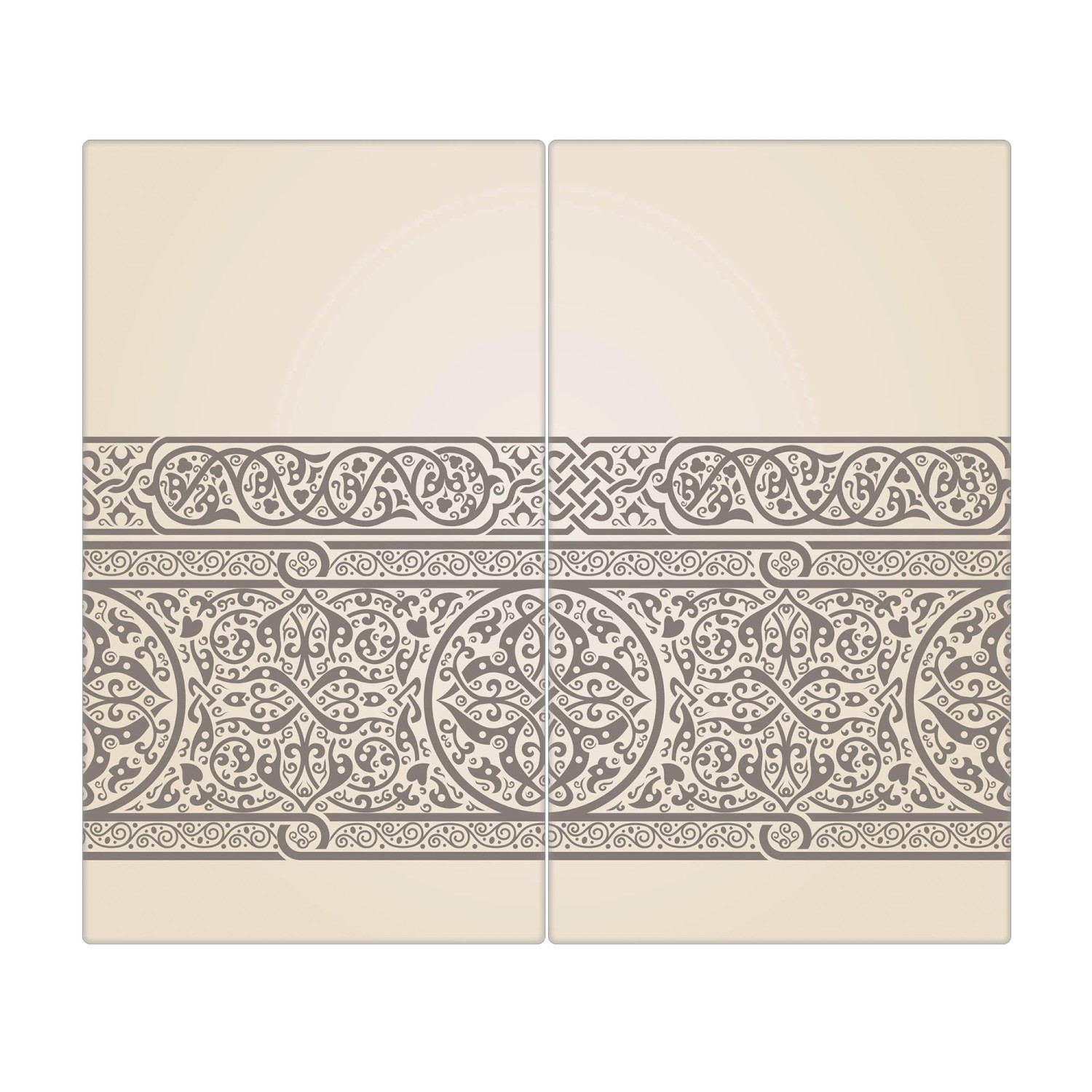 Banjado Herdabdeckplatte Glas 2 Teilig Je 30x52CM Schneidebrett Herdabdeckung Mit Motiv Keltischer Knoten