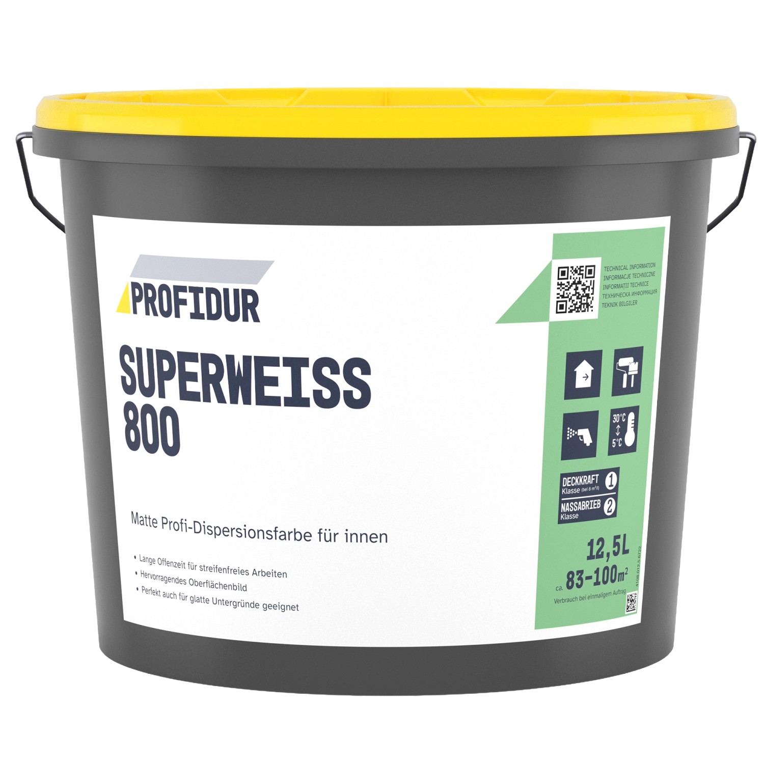 Profidur Superweiß 800 Dispersionsfarbe 12,5 l