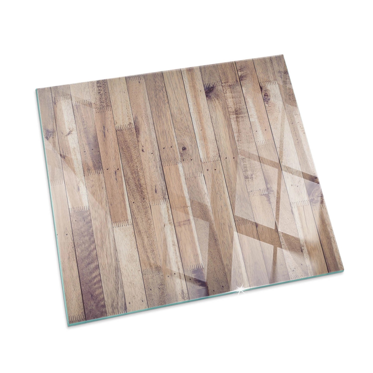 Tulup Glasplatte für Kamin Holzbrett im Layout Kaminofen Glas Bodenplatte Quadrat 60x60 cm Braun Glasplatte für Kamin Glasbodenplatte für Kaminöfen