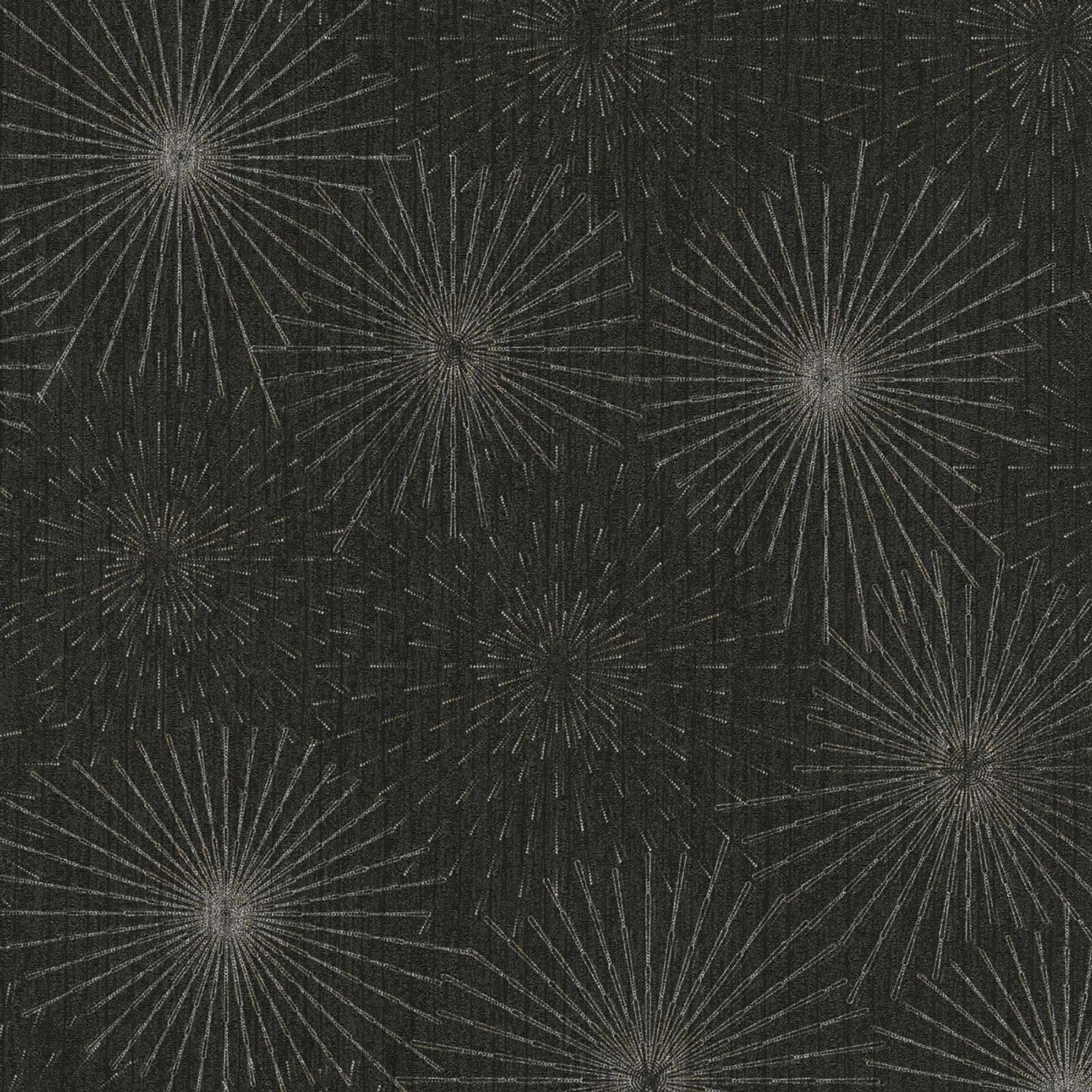 Bricoflor Art Déco Tapete Schwarz Vliestapete mit Metallic Effekt 20er Jahre Tapete mit Strahlen Muster Ideal für Schlafzimmer