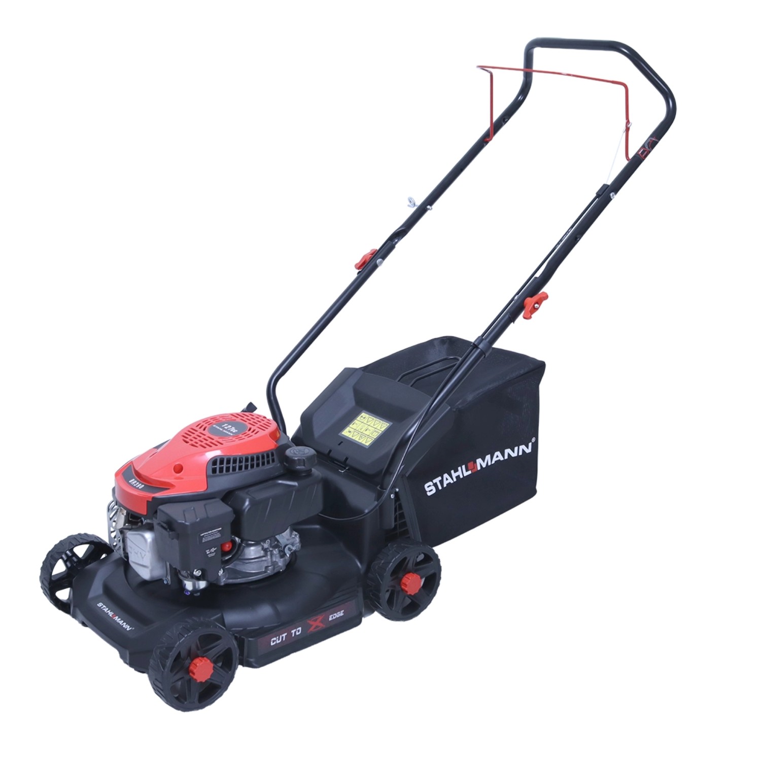 Stahlmann Rasenmäher Benzin BR390 – 4,0PS (2,9kW) 127ccm, 39cm Schnittbreite, Schnitthöhenverstellung, 35L Fangkorb