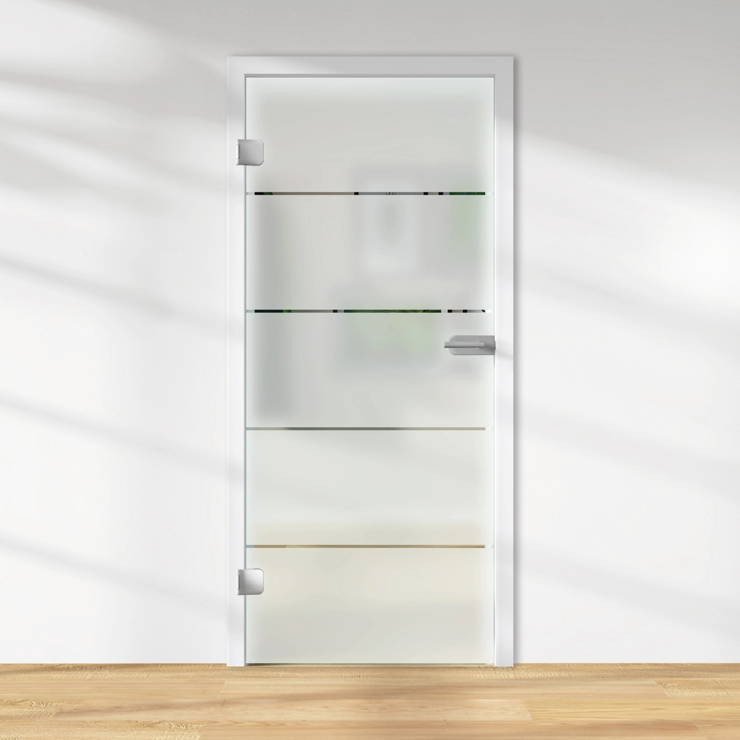 Glasdrehtür ESG Floatglas 36/38 Dekor Siebdruck DIN Links 1972 x 834 x 8 mm