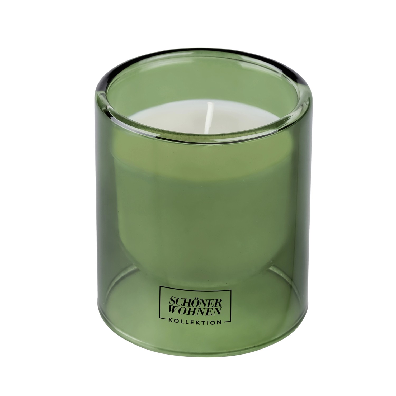 Schöner Wohnen Duftkerze S Basil im Glas Grün Ø 7,5 cm x 8,5 cm