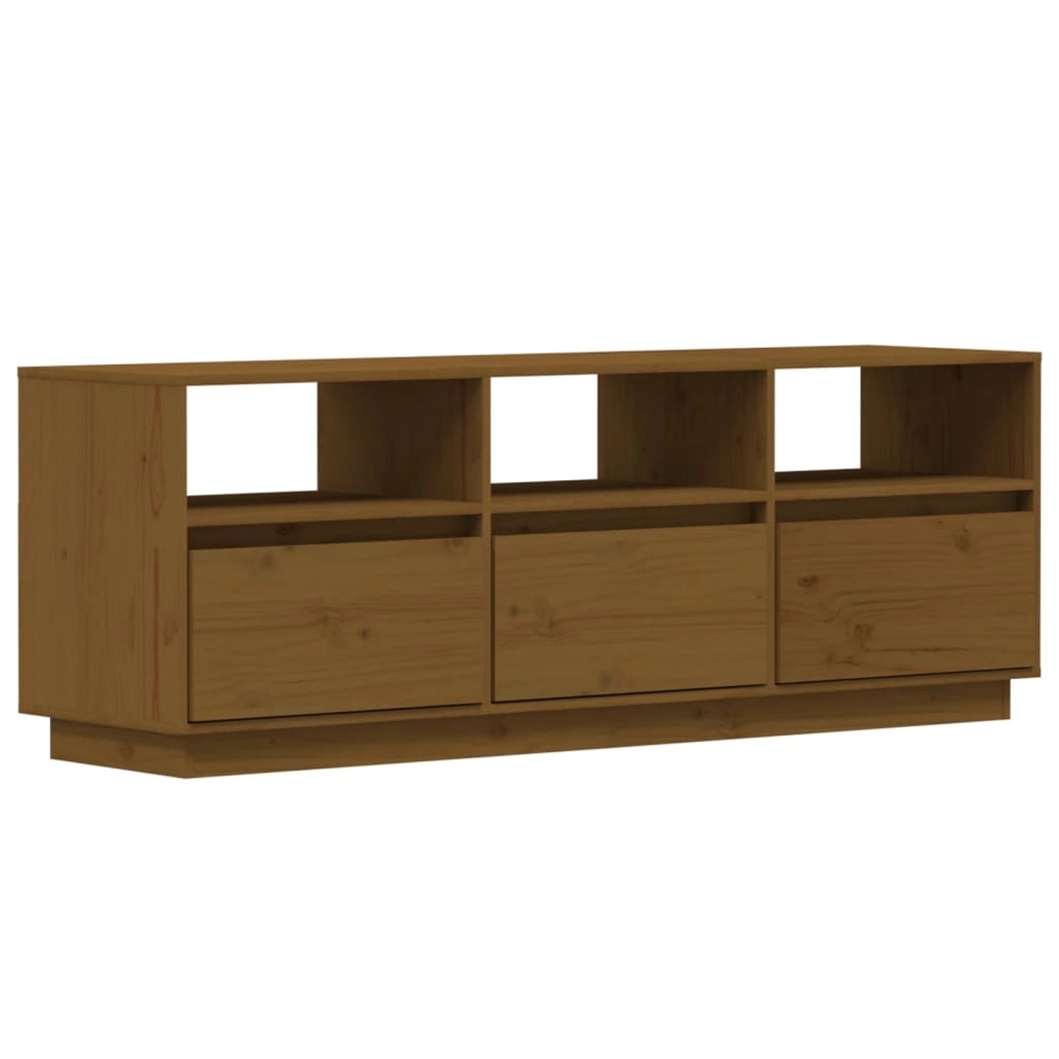 vidaXL TV-Schrank Honigbraun 140x37x50 cm Massivholz Kiefür