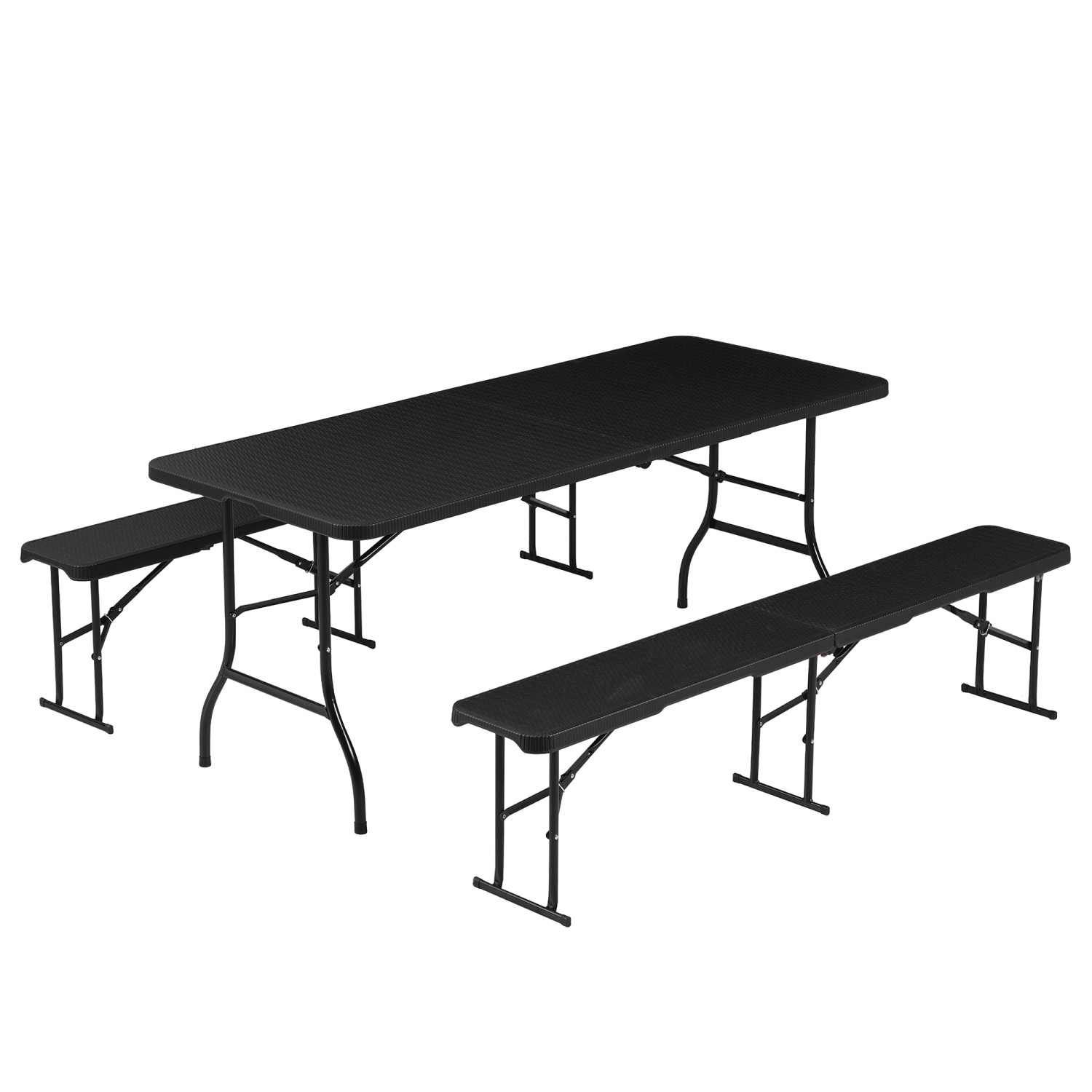 Albatros Bierzeltgarnitur Rattan 2 Bänke und 1 Tisch