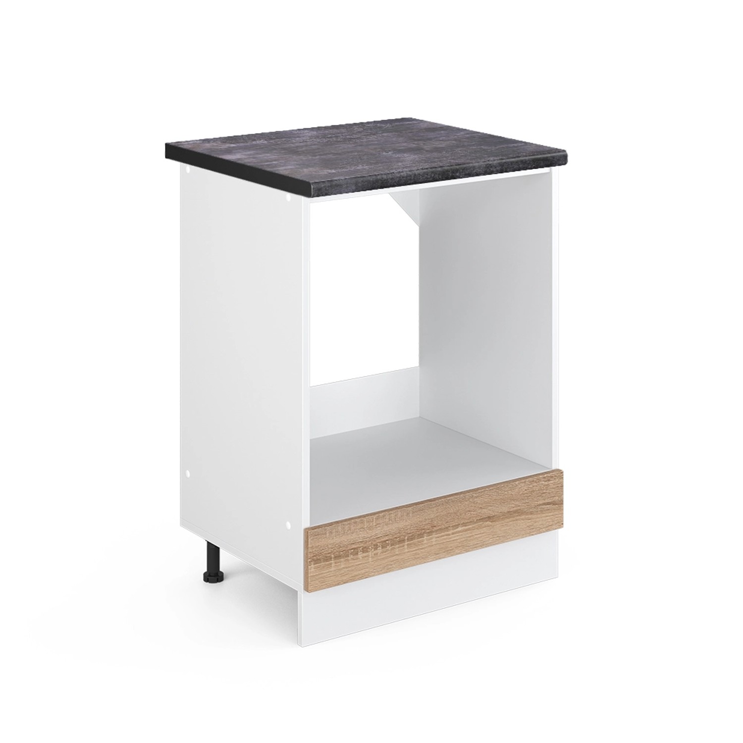 Vicco Herdumbauschrank R-Line Herdschrank Sonoma/Weiß 60 cm AP Anthrazit