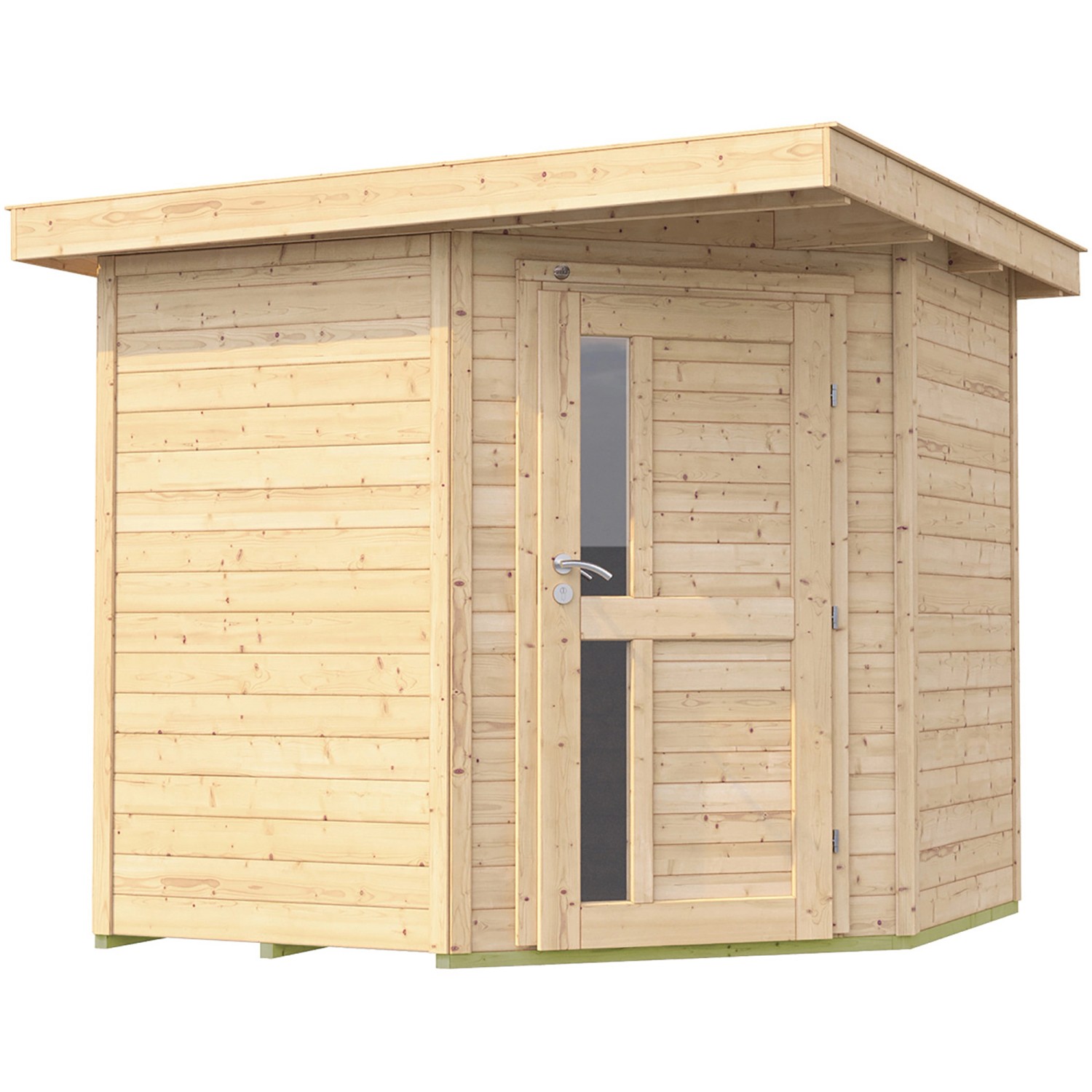 Weka Holz-Gartenhaus Gartenhaus 229 Flachdach Unbehandelt 244 cm