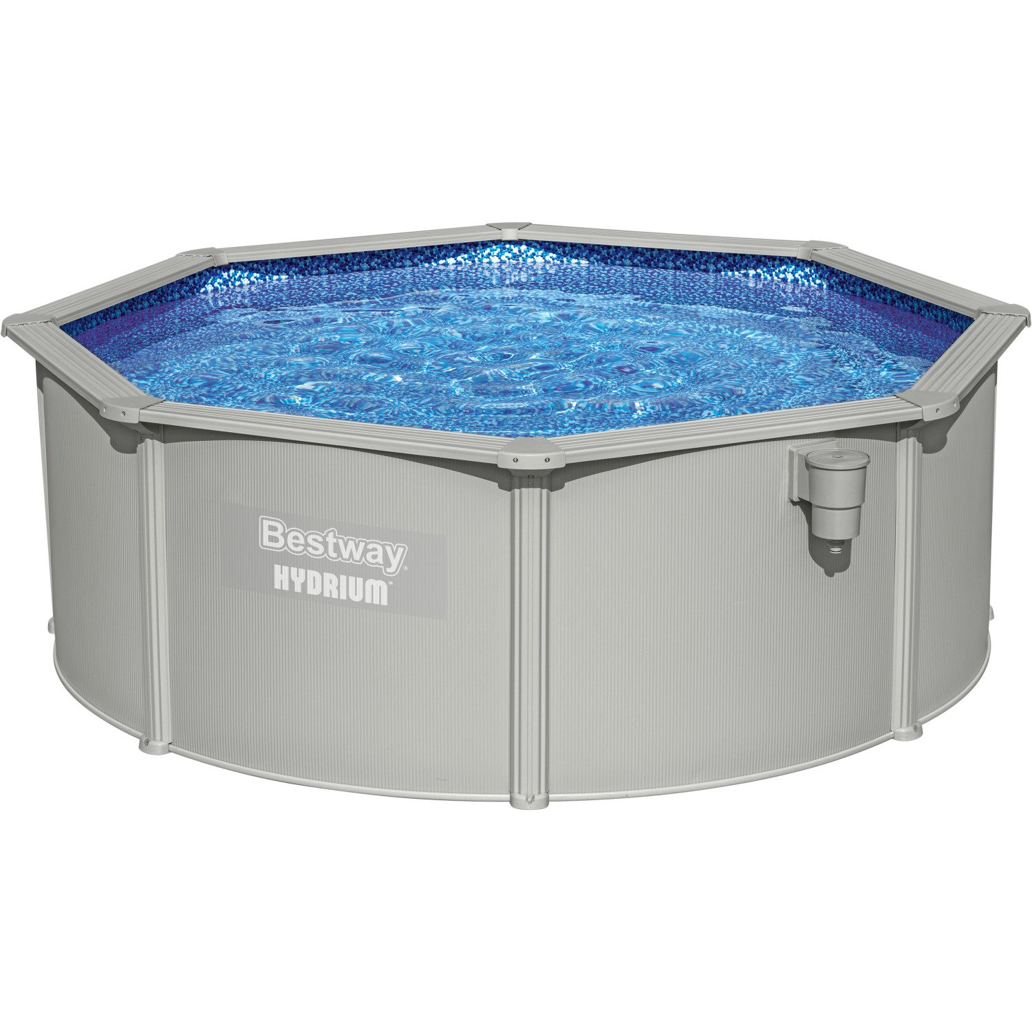 Bestway Hydrium Stahlwandpool Komplett-Set m. Sandfilteranlage Ø 360x120 cm Grau