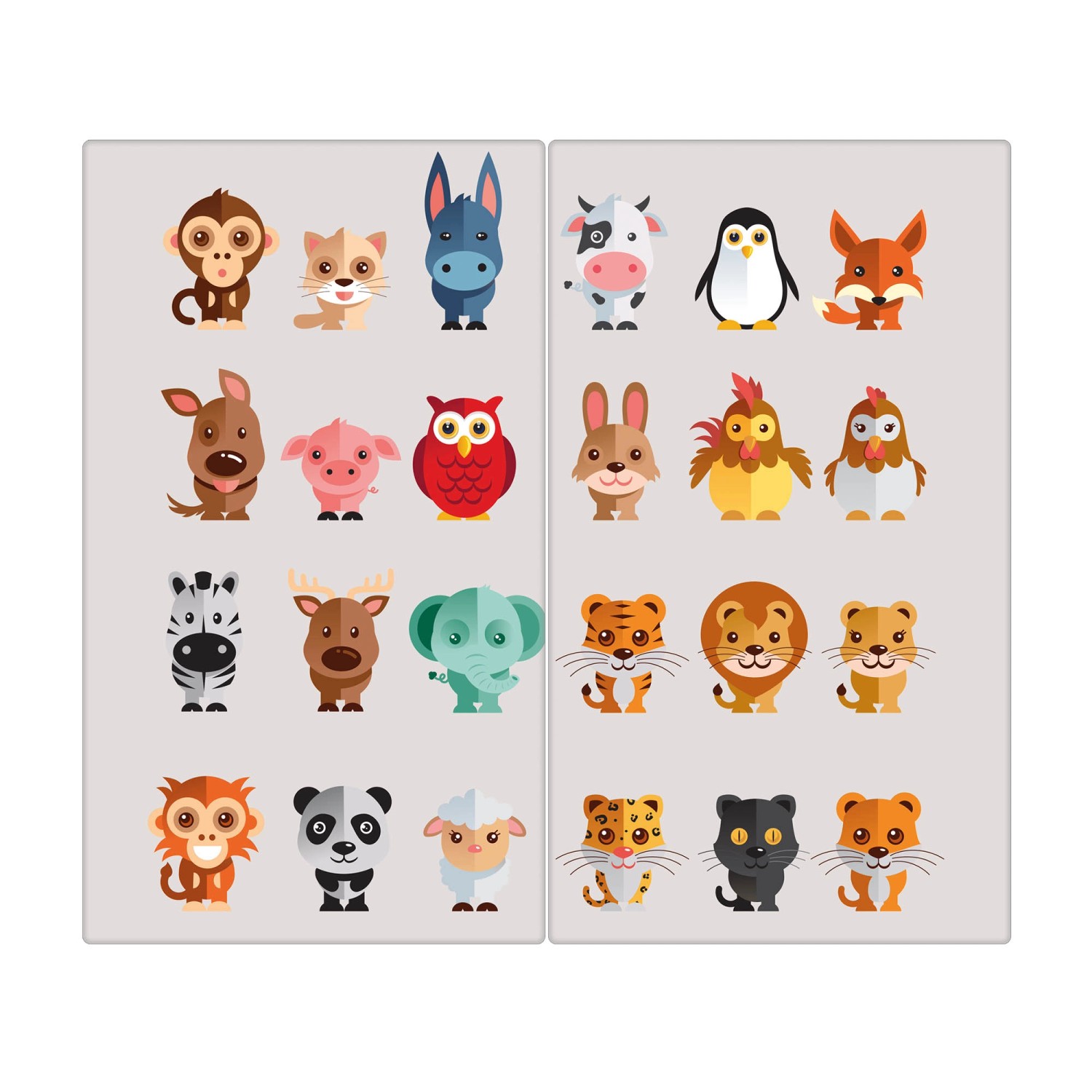 Banjado Herdabdeckplatte Glas 2 Teilig Je 30x52CM Schneidebrett Herdabdeckung Mit Motiv Freunde