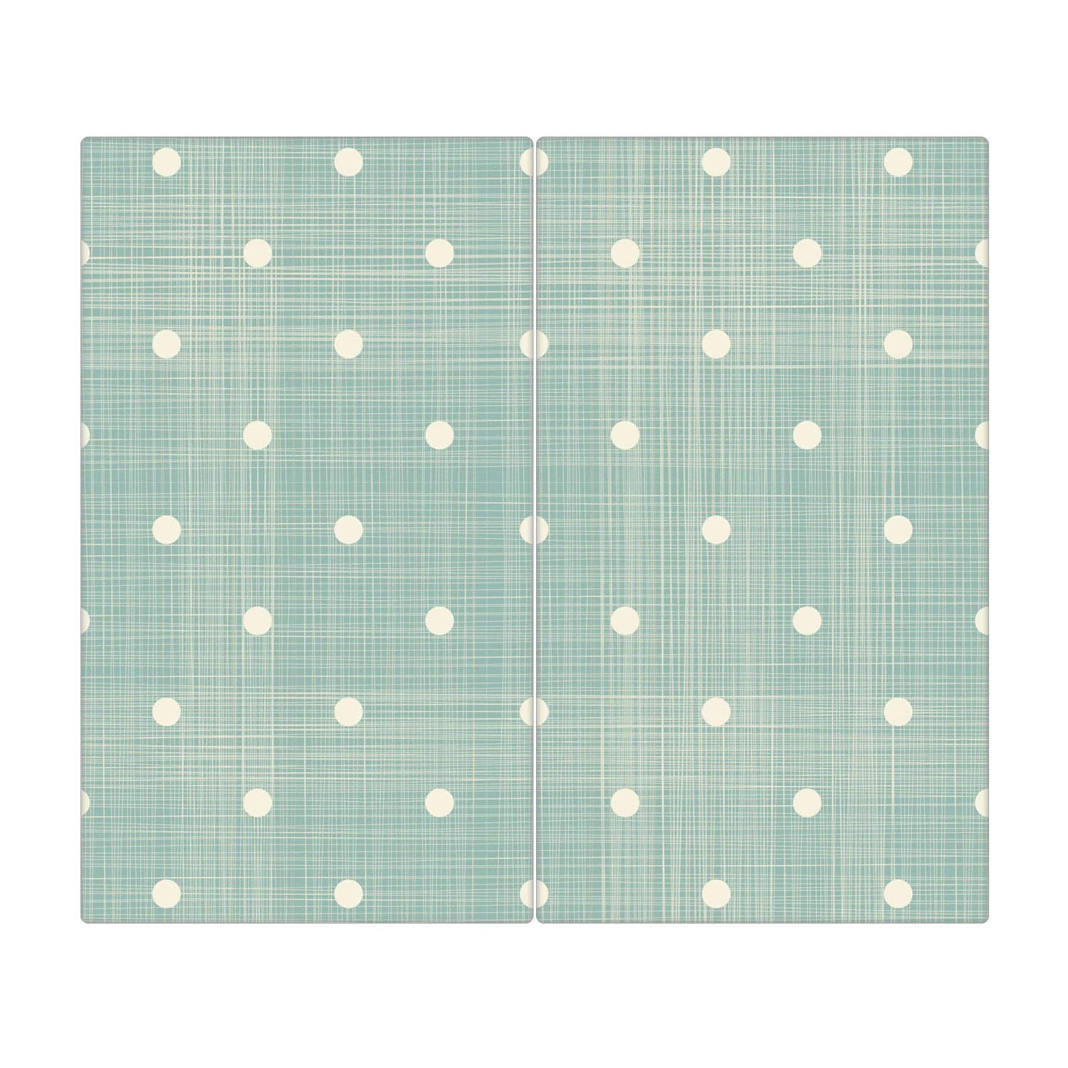 Banjado Herdabdeckplatte Glas 2 Teilig Je 30x52CM Schneidebrett Herdabdeckung Mit Motiv Punkte Lindgrün