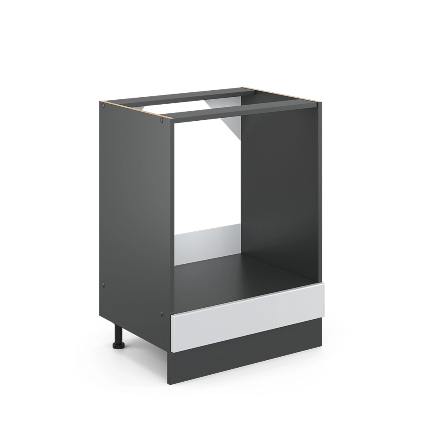 Vicco Herdumbauschrank R-Line Weiß Landhaus/Anthrazit 60 cm AP Marmor