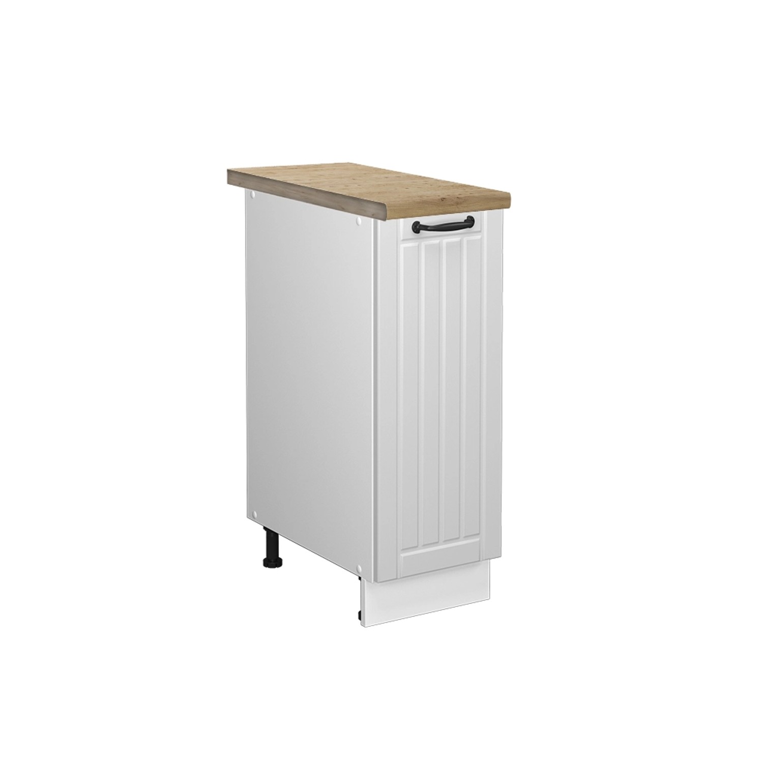 Vicco Herdumbauschrank R-Line Schwarz Hochglanz/Goldkraft Eiche 60 cm AP Anthrazit