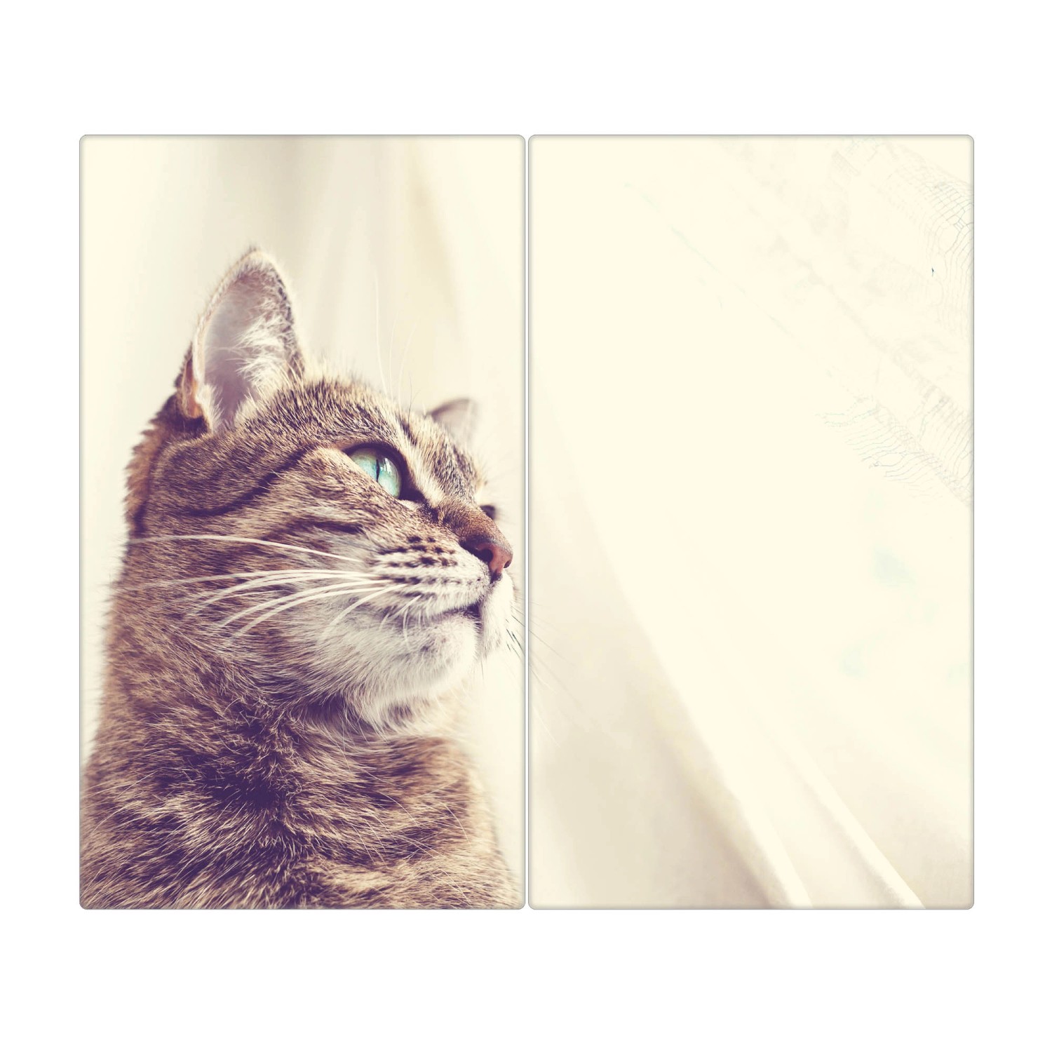 Banjado Herdabdeckplatte Glas 2 Teilig Je 30x52CM Schneidebrett Herdabdeckung Mit Motiv Holgerson