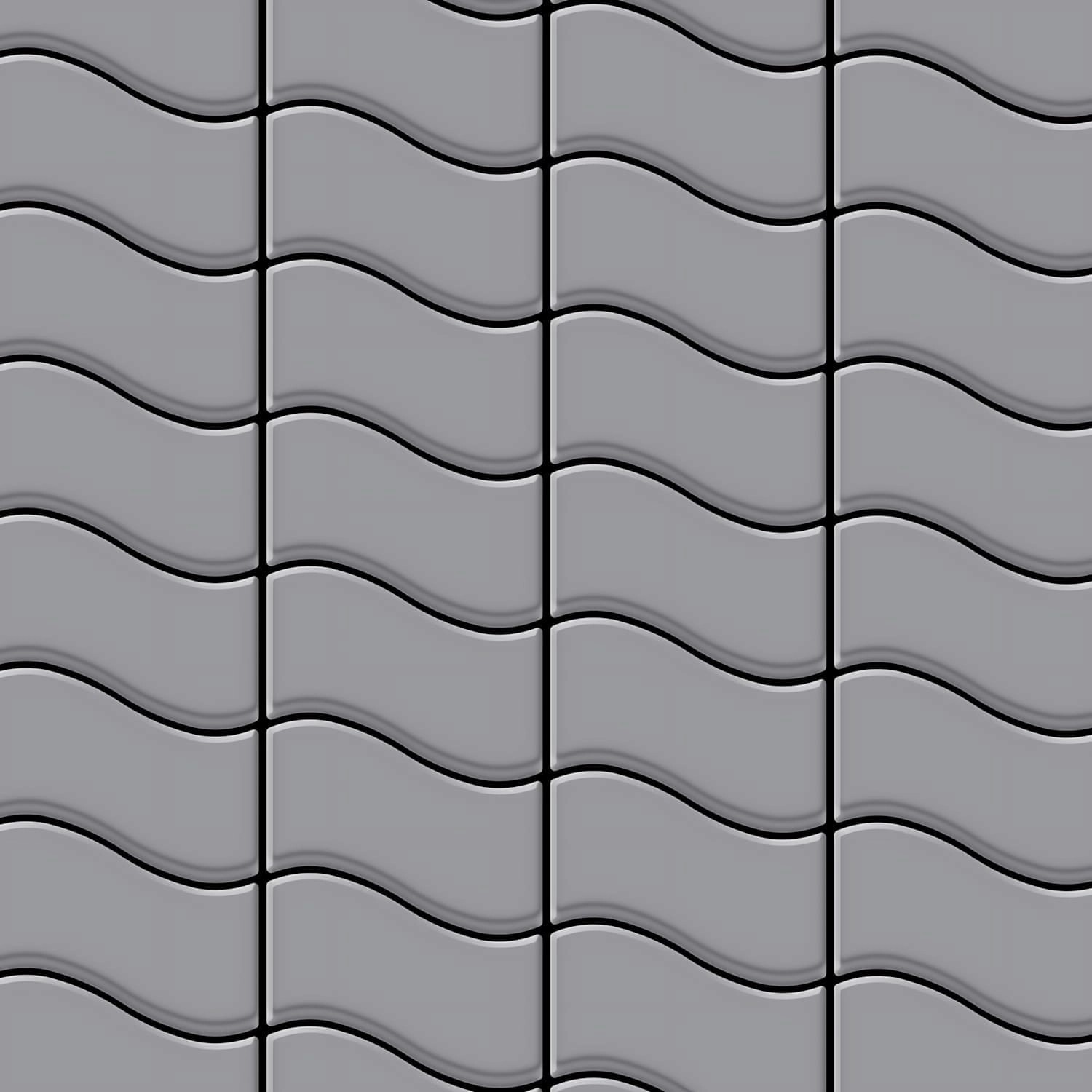 ALLOY Mosaik Fliese Massiv Metall Edelstahl Matt Grau 1,6mm Stark Flux-s-s-ma, 1 Paket mit 10 Matten 0,86 m2 Grau