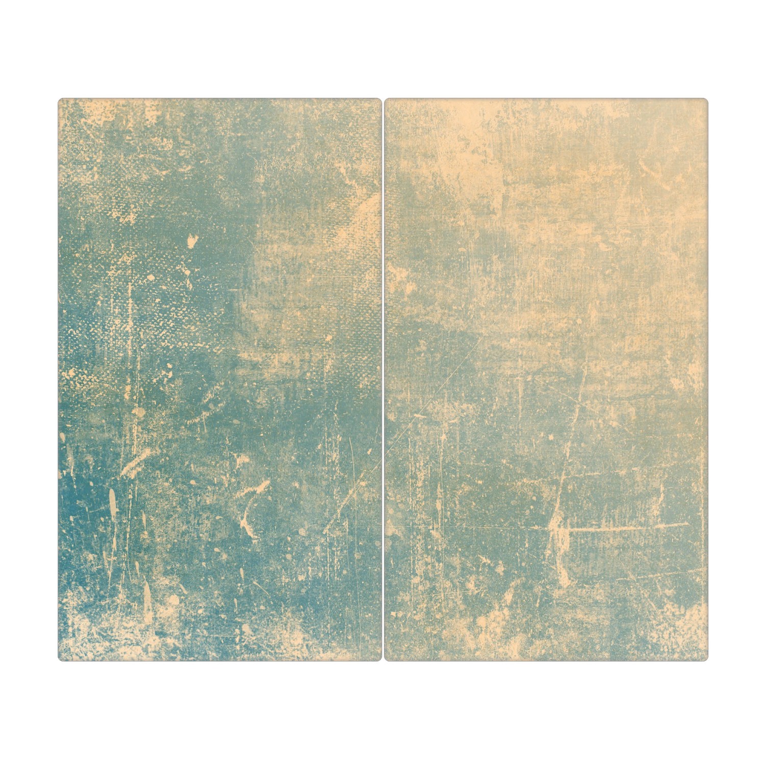 Banjado Herdabdeckplatte Glas 2 Teilig Je 30x52CM Schneidebrett Herdabdeckung Mit Motiv Patina Grün