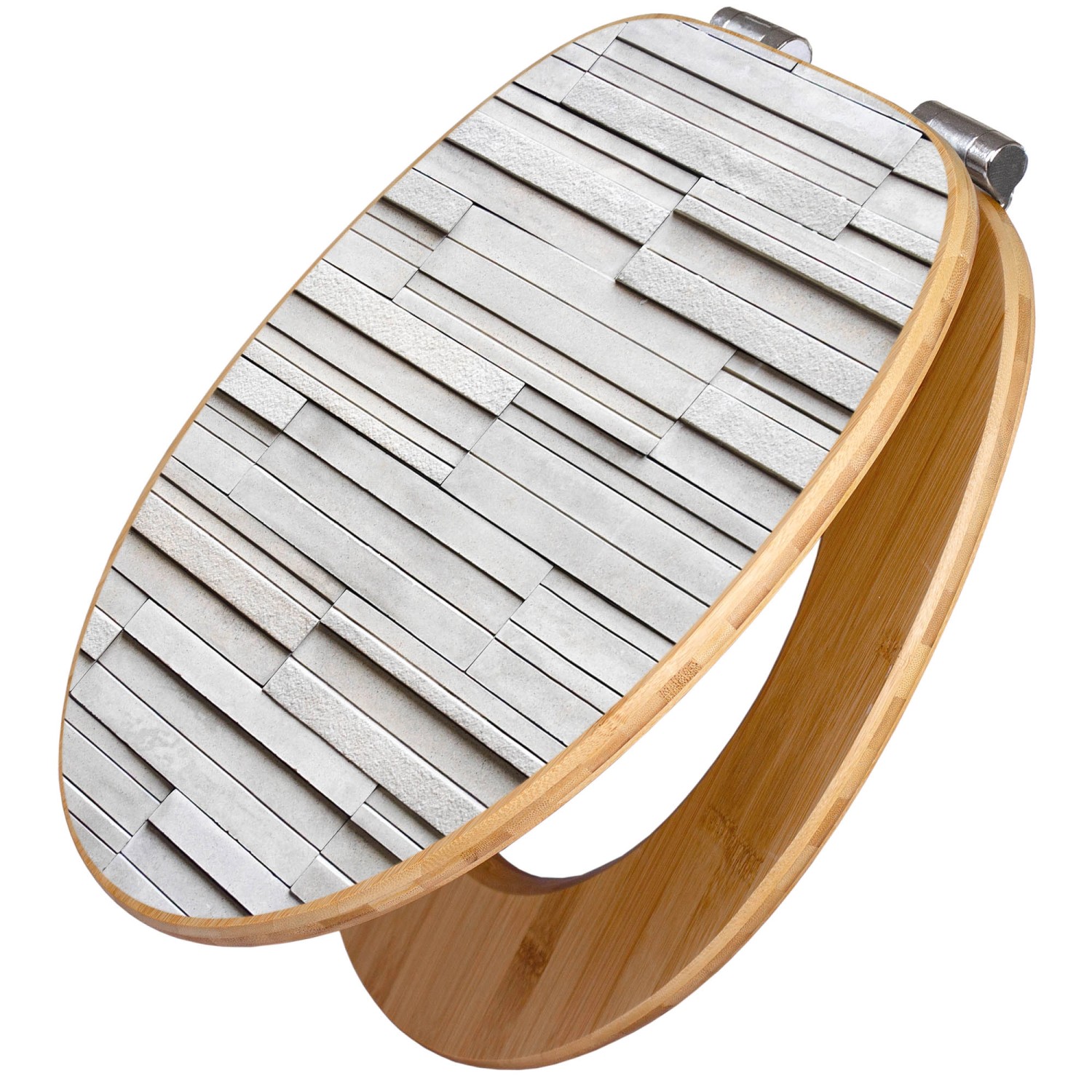 Banjado Design WC Sitz Bambus Holz Toilettendeckel Mit Absenkautomatik Klodeckel WC-Sitz Soft Close Mit Motiv Relief