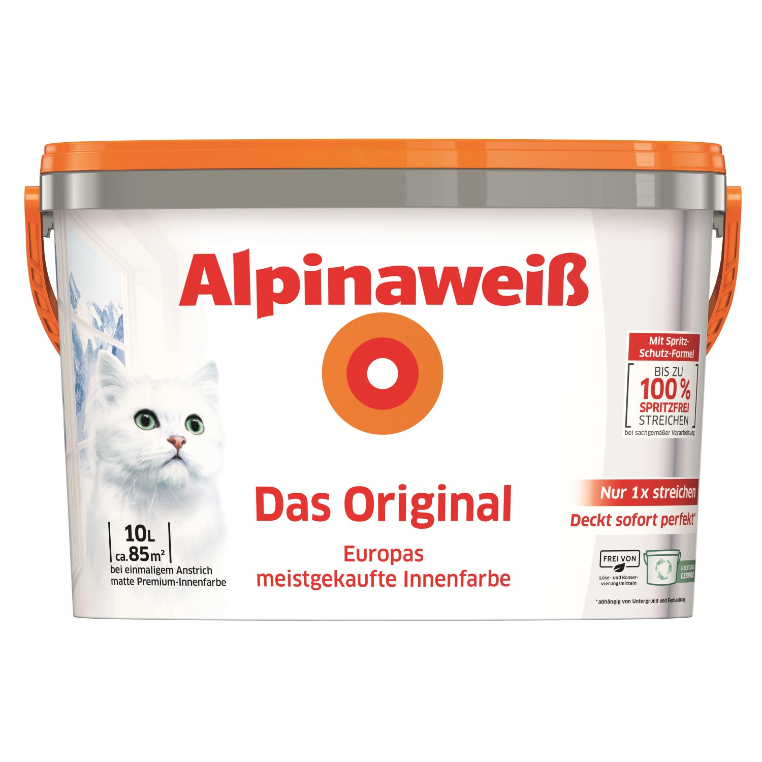 Alpinaweiß Wandfarbe Das Original Weiß Matt 10 l