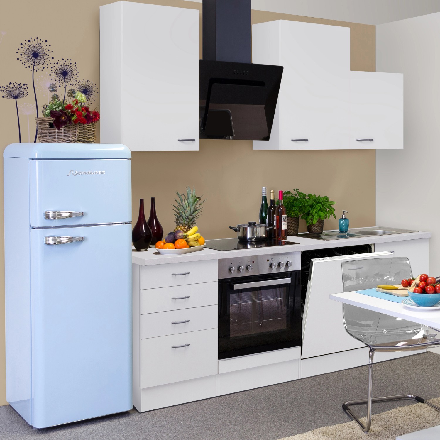 Flex-Well Classic Küchenzeile Wito 220 cm Weiß