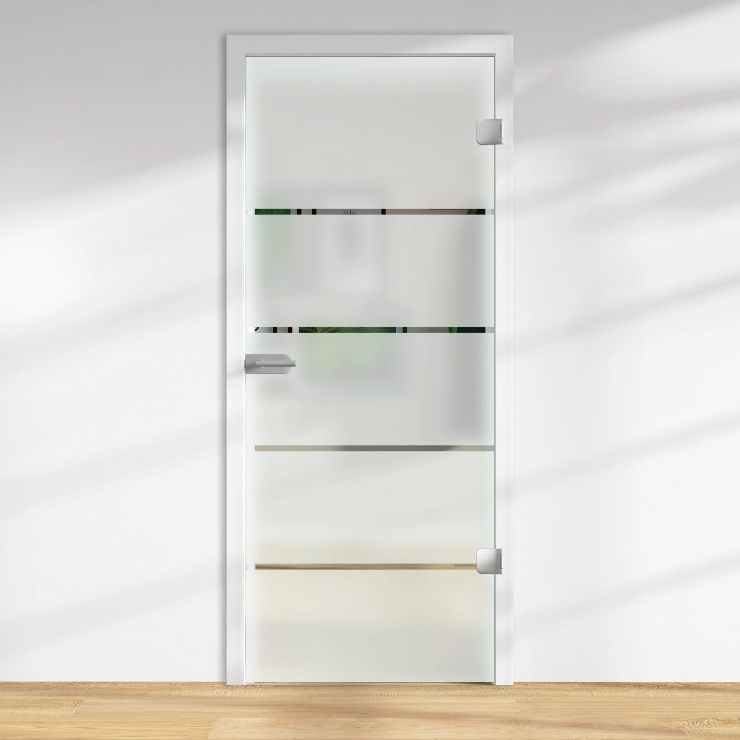 Glasdrehtür ESG Floatglas Dekor Siebdruck 36/15 DIN Rechts 2097 x 834 x 8 mm