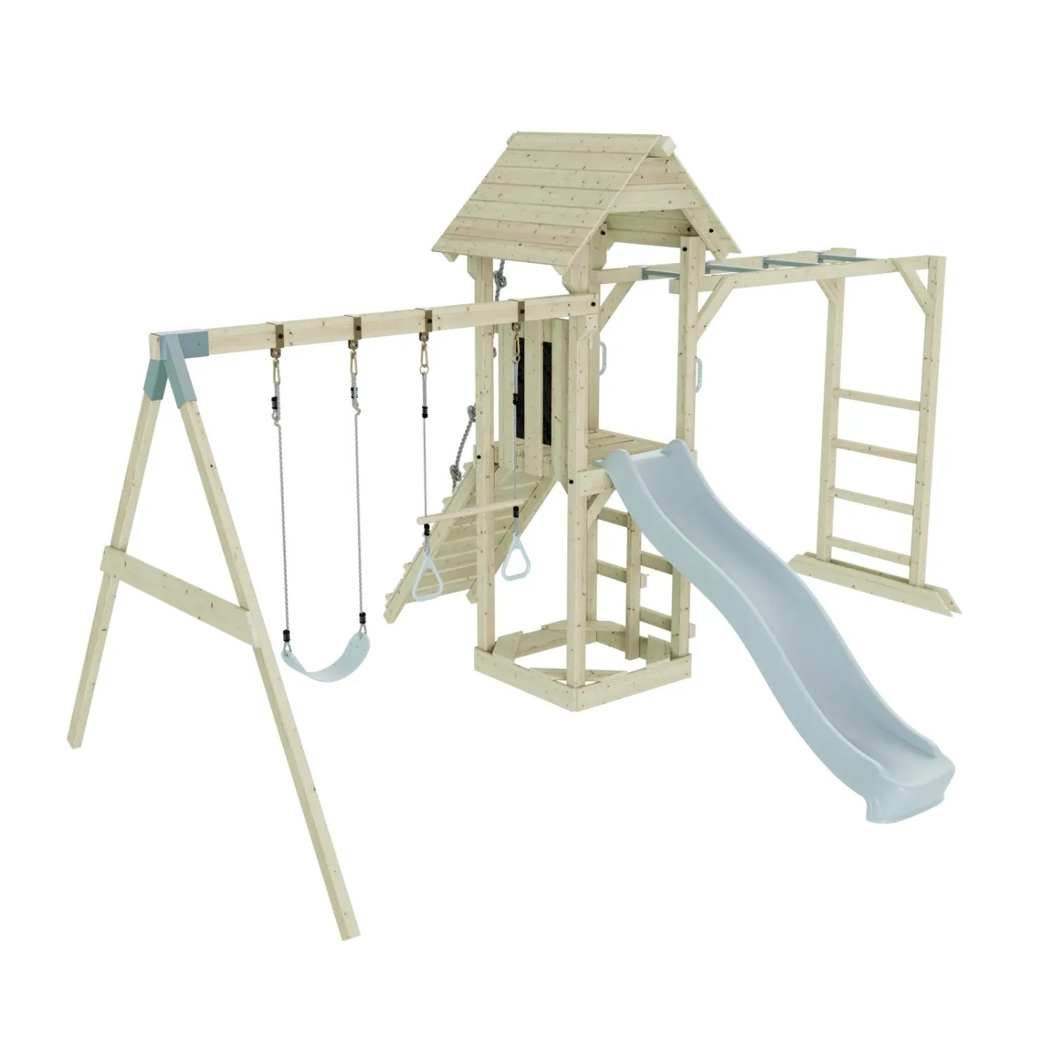 OutdoorToys Spielturm Örebro mit Trapezstange Eisblau