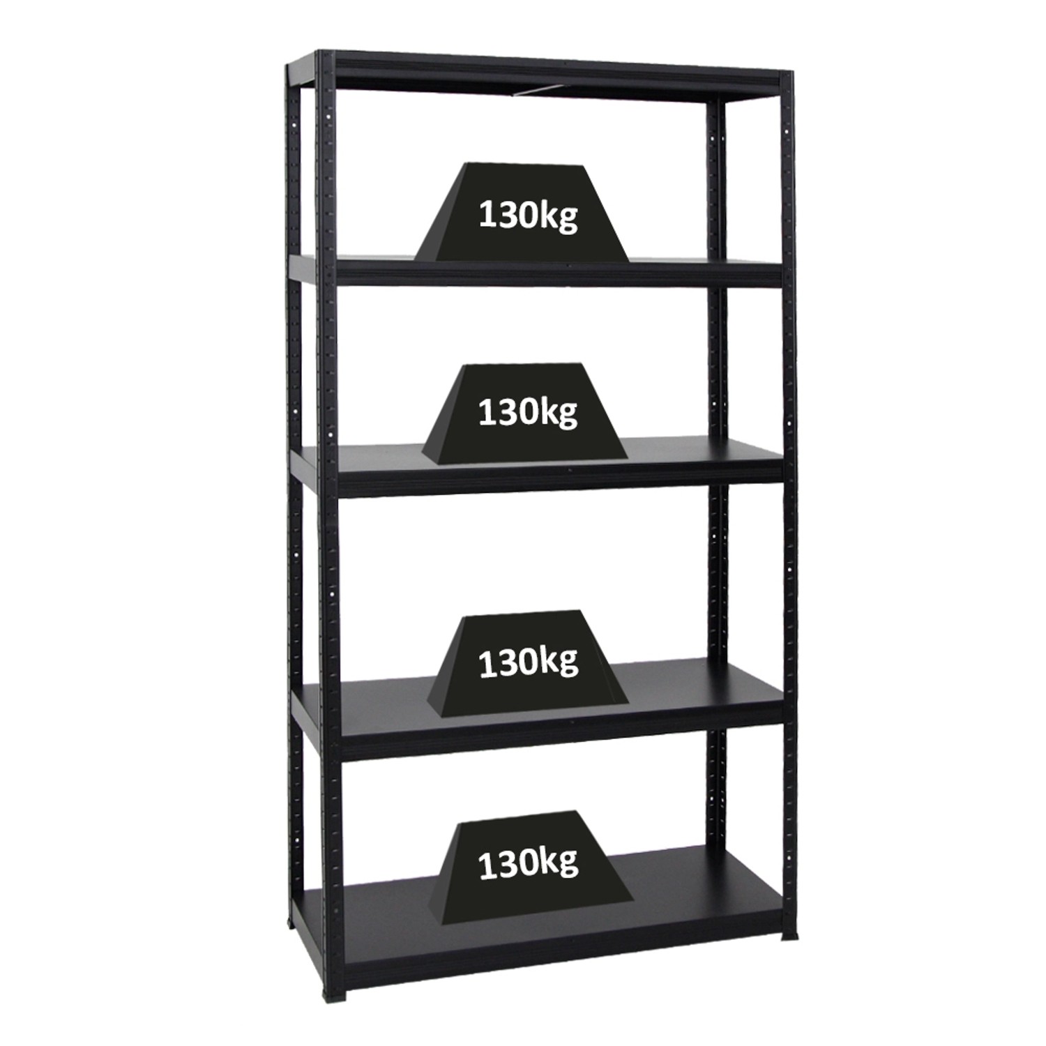 PROREGAL Schwerlastregal Steel Eagle HxBxT 180 x 100 x 40 cm Fachlast 130 kg Schwarz