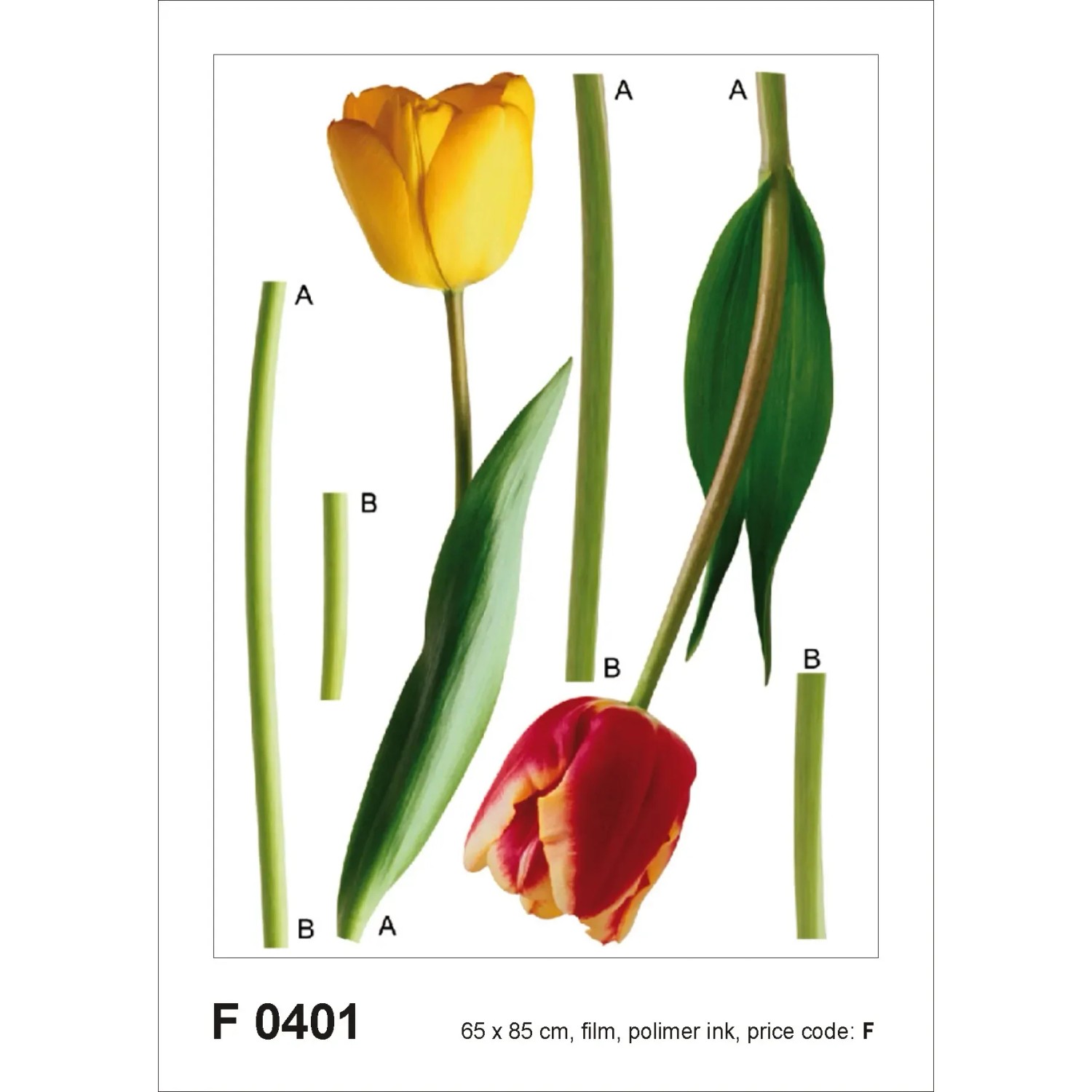 Sanders & Sanders Wandtattoo Blumen Grün Gelb und Rot 65 x 85 cm 600248