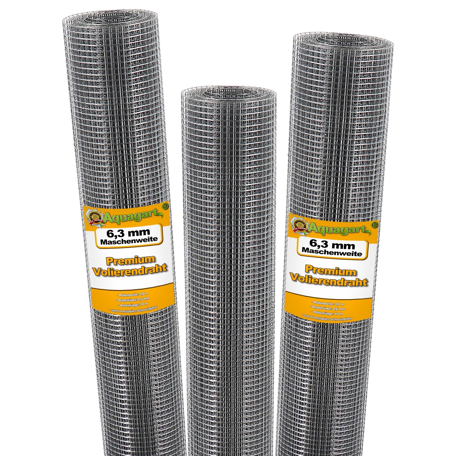 Aquagart 50m x 1m Volierendraht 6,3mm Drahtgitter Schweissgitter Wühlmausgitter Drahtgeflecht