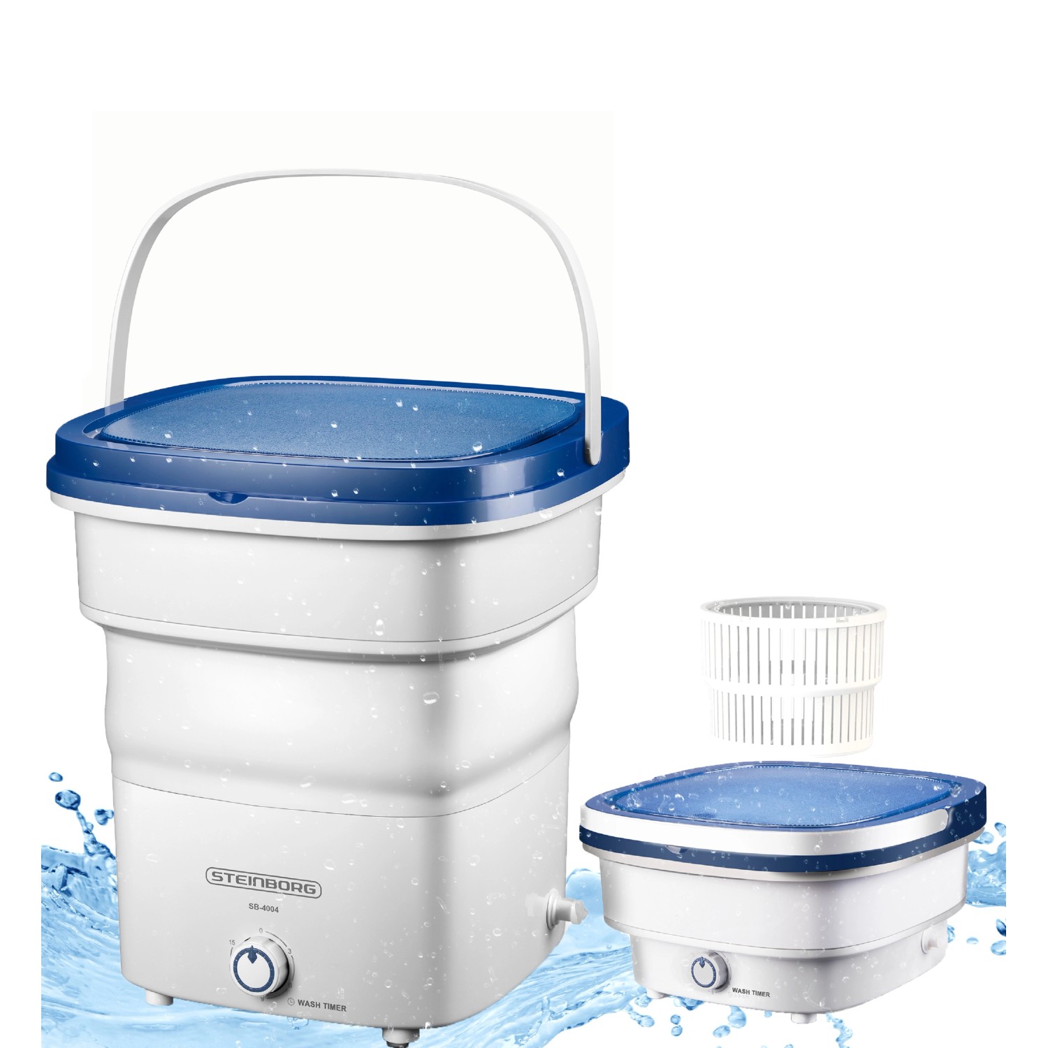Steinborg SB-4004 Faltbare Mini Waschmaschine Camping 1,5 kg Wäsche 135 Watt