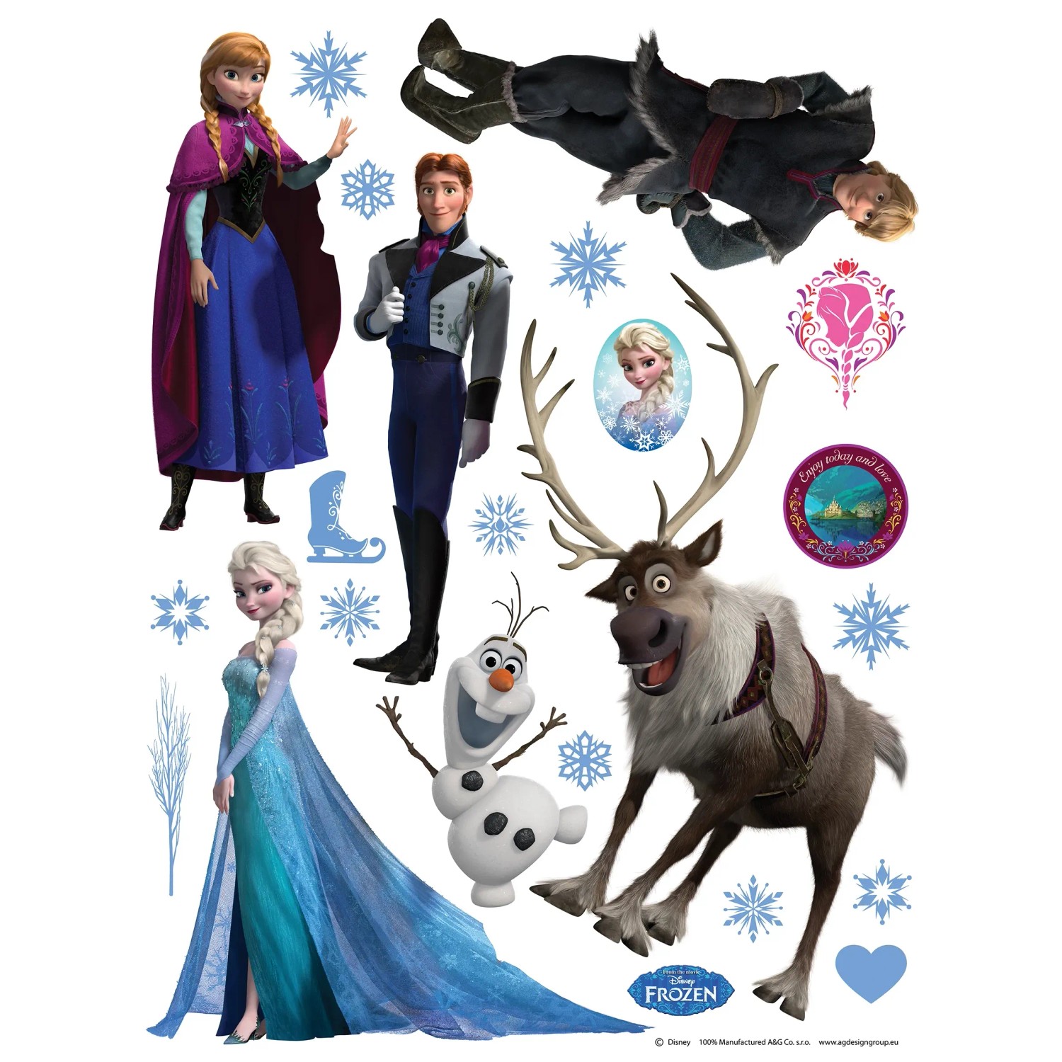 Disney Wandtattoo Die Eiskönigin Blau Braun und Lila 65 x 85 cm 600142