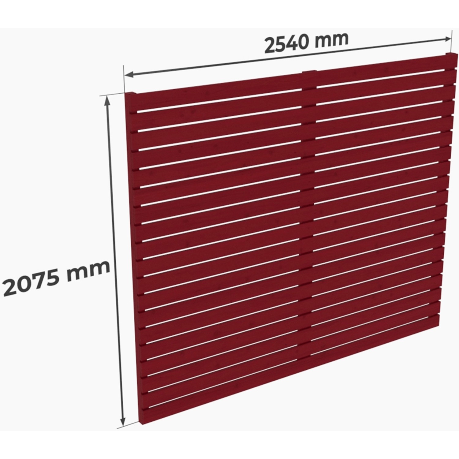 Holzbrüder Carport-Seitenwand Ralf Fichte 207,5 cm x 254 cm Oxidrot