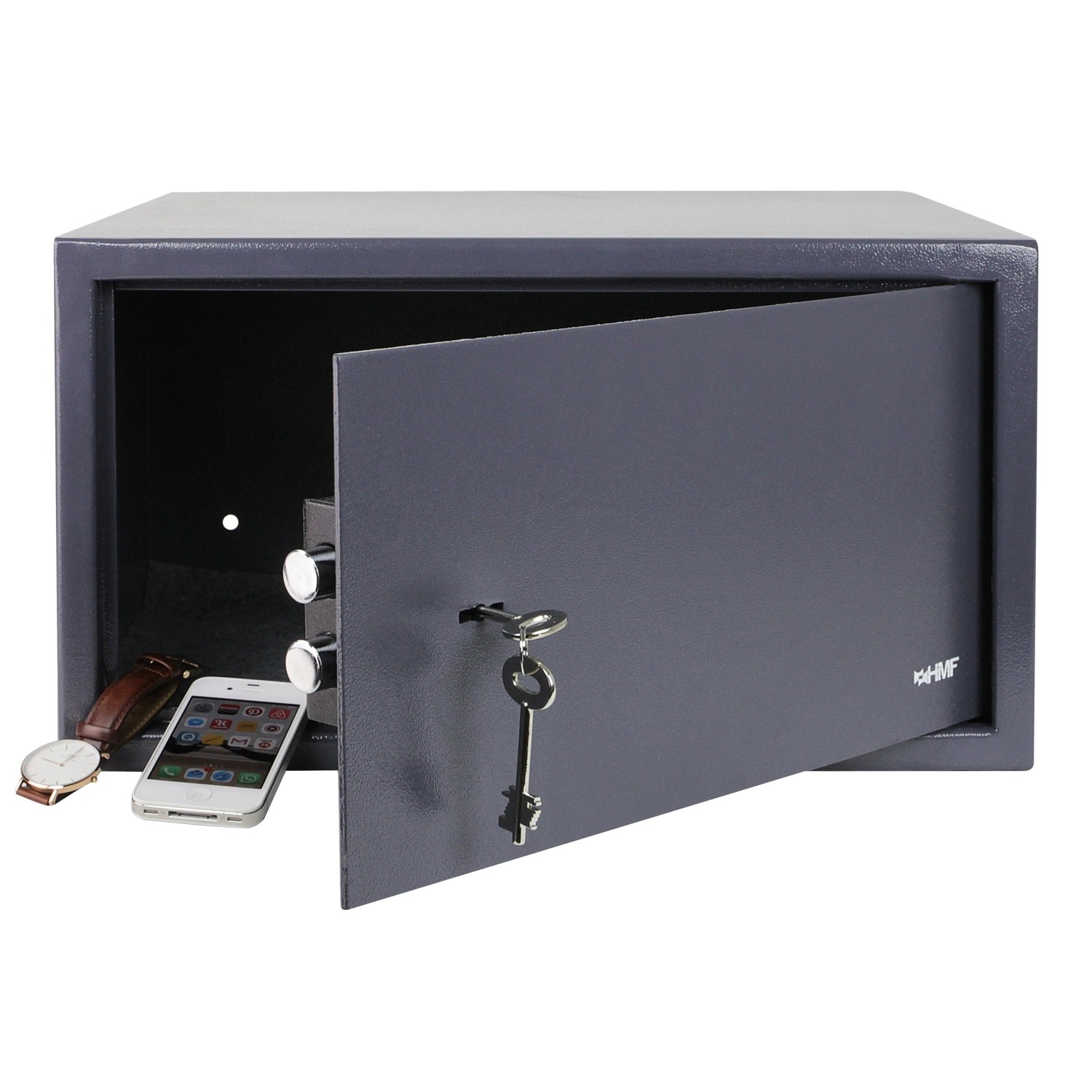 HMF 49204-11 Safe Tresor Schlüssel Möbeltresor Laptop Ordner 45 x 25 x 36 cm Anthrazit