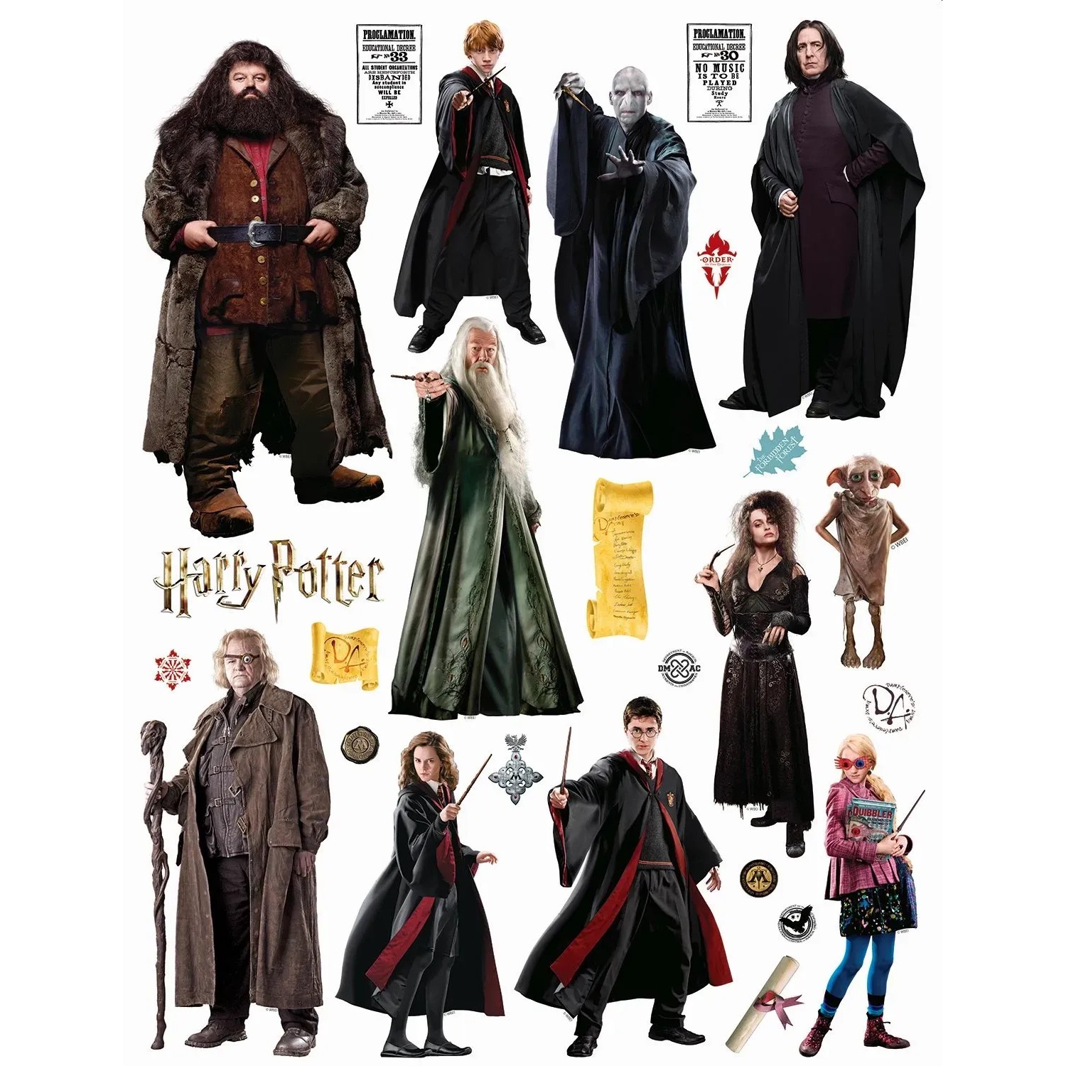 Sanders & Sanders Wandtattoo Harry Potter Grau 85 x 65 cm 601357