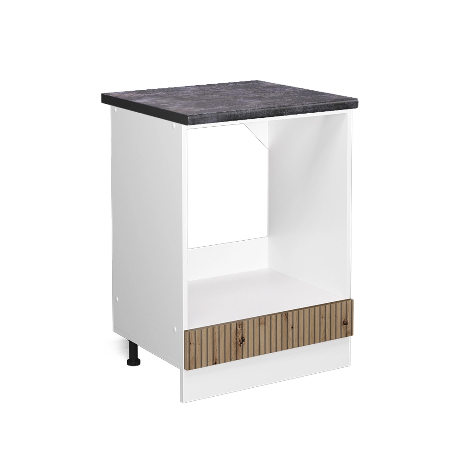 Vicco Herdumbauschrank R-Line Herdschrank Artisan-Eiche/Weiß 60 cm AP Anthrazit