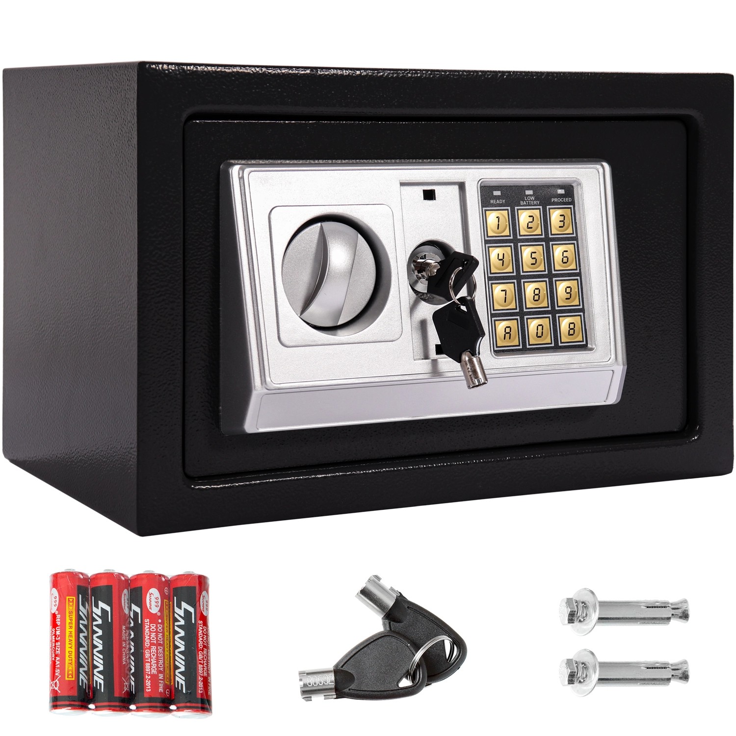 Panorama24 Tresor Safe mit elektronisches-Zahlenschloss Schwarz