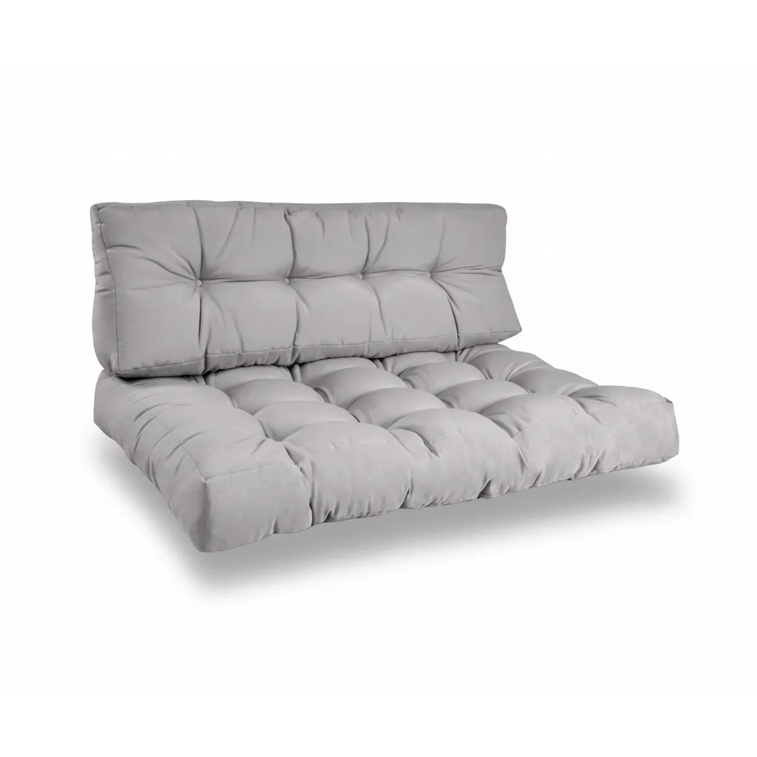 Beautissu ECO Style Palettenkissen Sitz 120x80x15cm Hellgrau + Rücken 1tlg