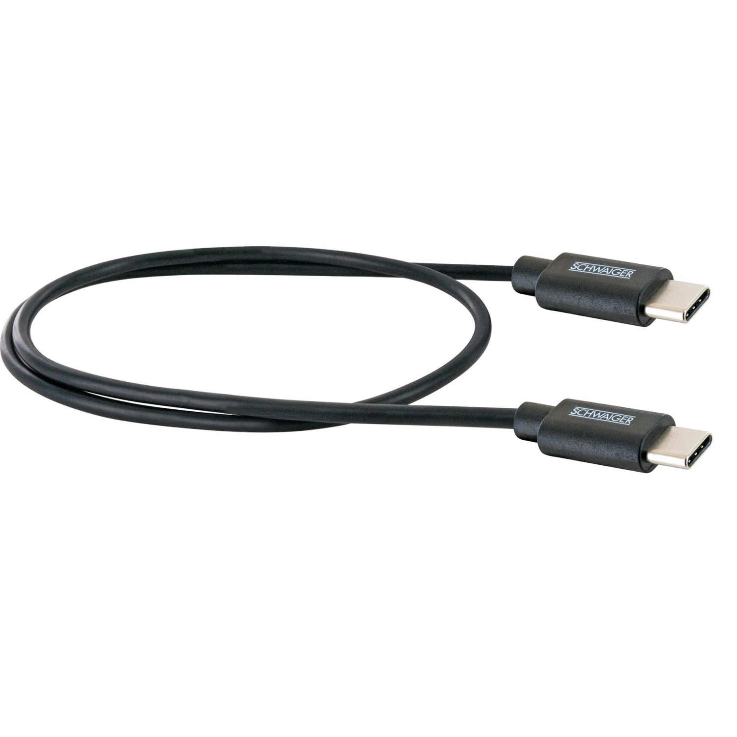 Schwaiger® Typ USB C Sync und Ladekabel Schwarz 0,5 m