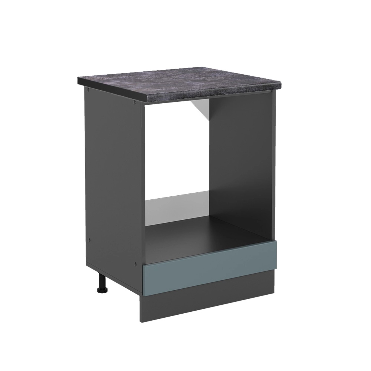 Vicco Herdumbauschrank R-Line Blau-Grau/Anthrazit 60 cm AP Anthrazit