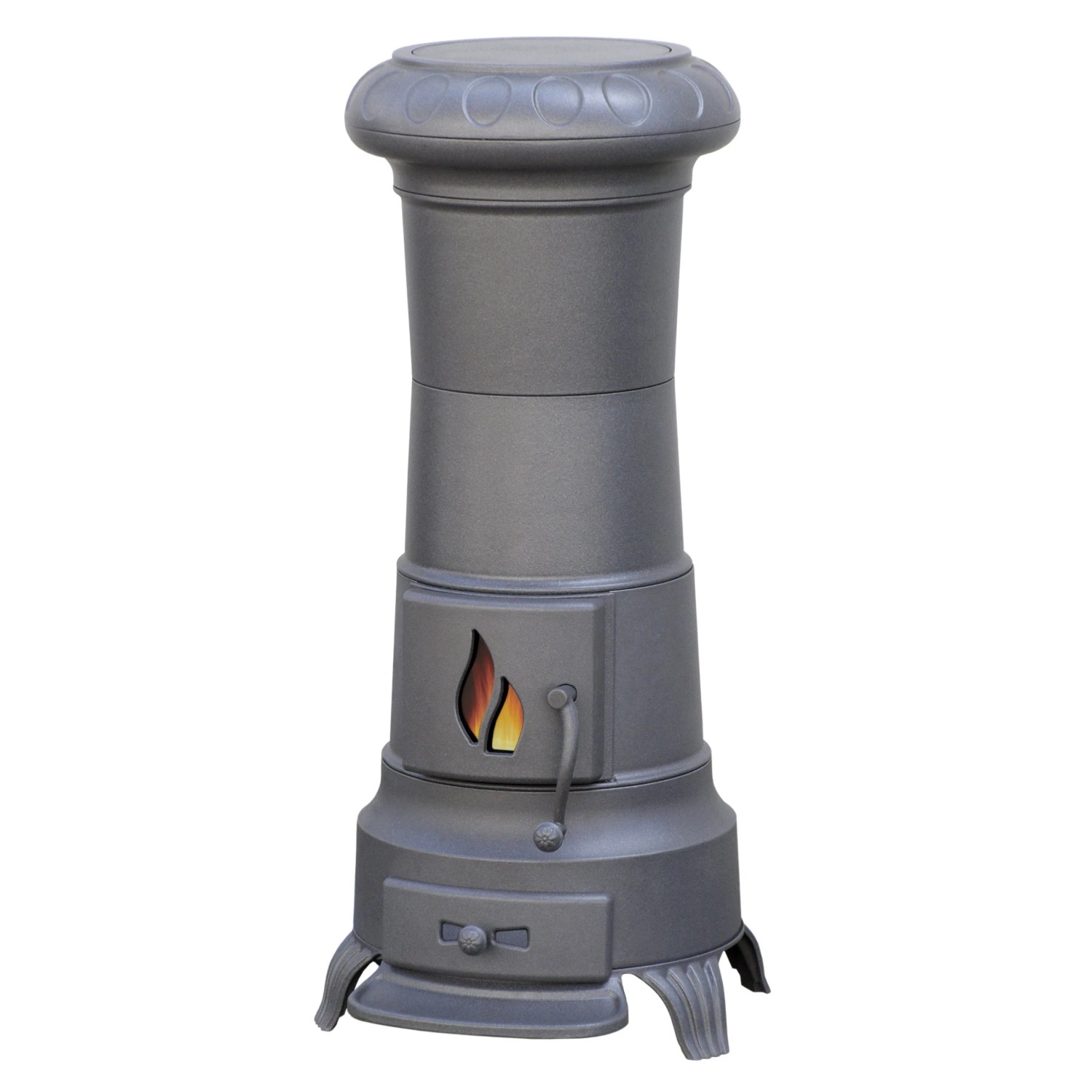 Plamen Gusskaminofen Julia Gussgrau mit Herdplatte 8kW