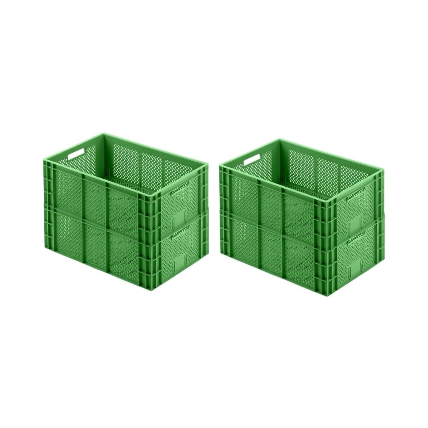 PROREGAL SuperSparSet 4x Eurobehälter Obst- und Gemüsekasten HxBxT 22 x 40 x 60 cm 43 Liter Grün Obst-Gemüsekiste Obstkorb Transportbox