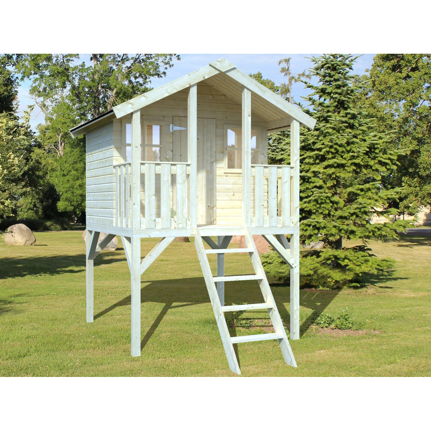 Palmako Spielturm Toby mit Holzleiter Fichte 287 cm x 212 cm x 284 cm