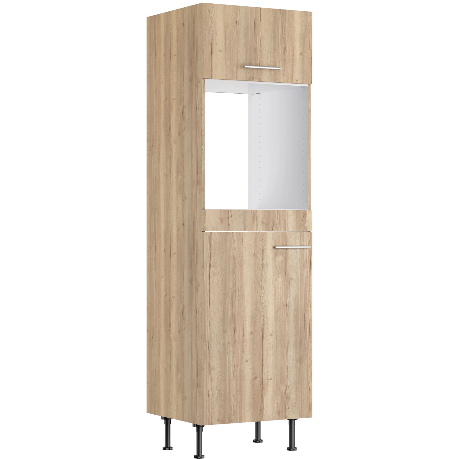 Optifit Hochschrank für Backofen und Kühlschrank Erik290 60 cm Wildeiche