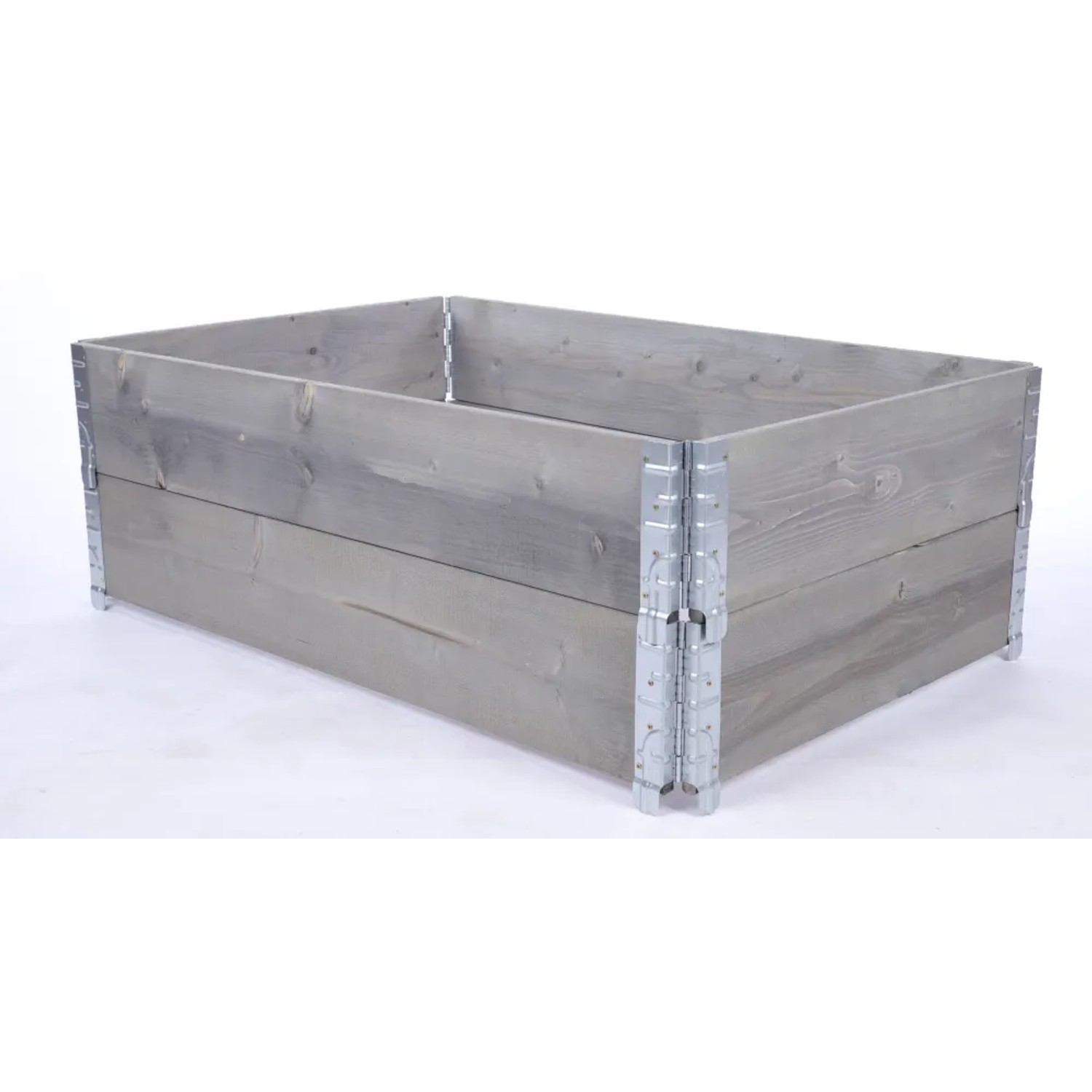 PROREGAL Hochbeetkisten GrowBox HxBxT 40x120x80cm 2 Ebenen Holz Grau