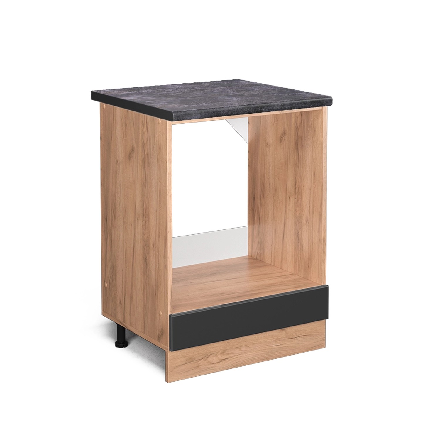 Vicco Herdumbauschrank R-Line Anthrazit Hochglanz/Goldkraft Eiche 60 cm AP Anthrazit