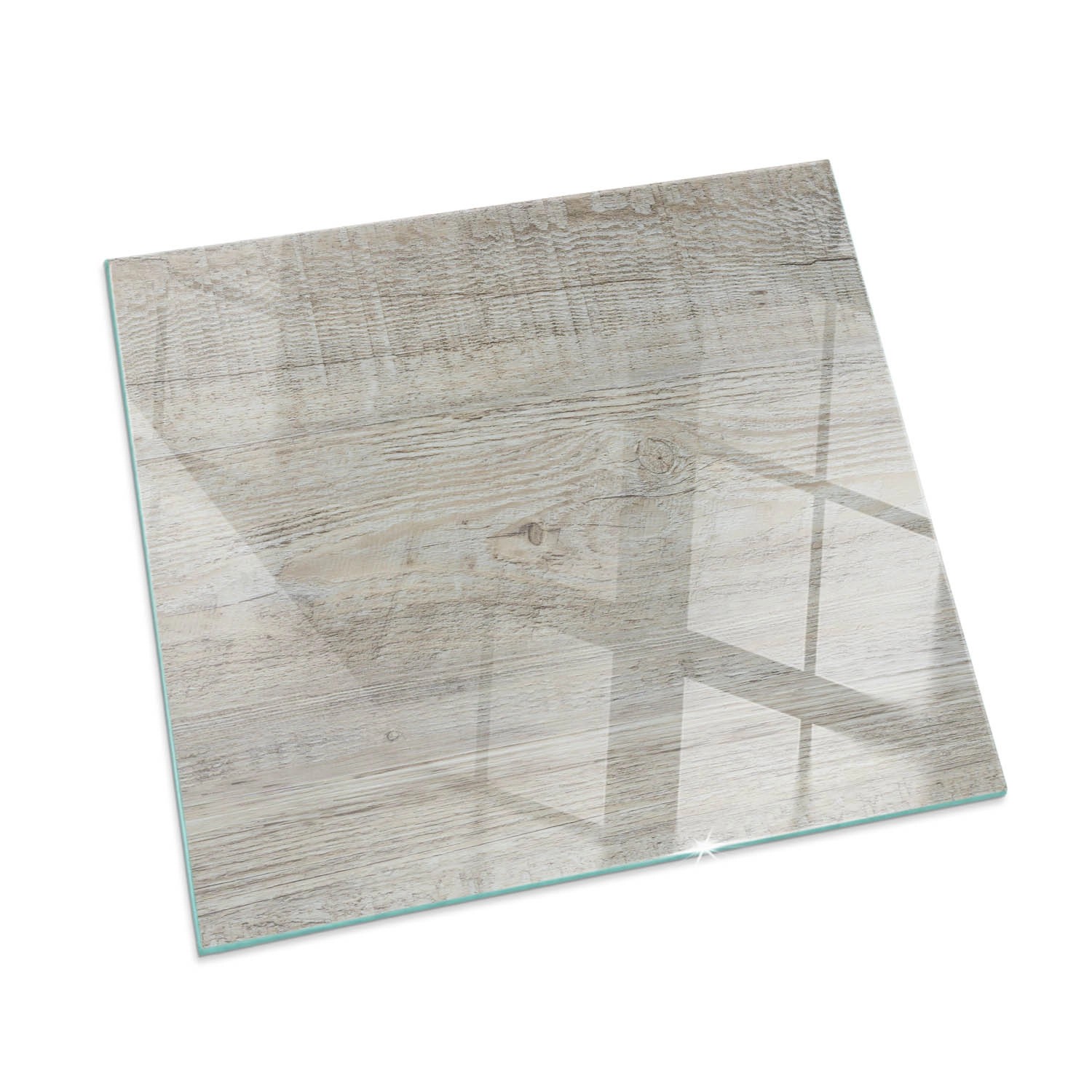 Tulup Glasplatte für Kamin Helle Holzstruktur Glasplatte für Kaminöfen Quadrat 60x60 cm Beige Glasplatte für Kamin Funkenschutzplatte Kaminöfen