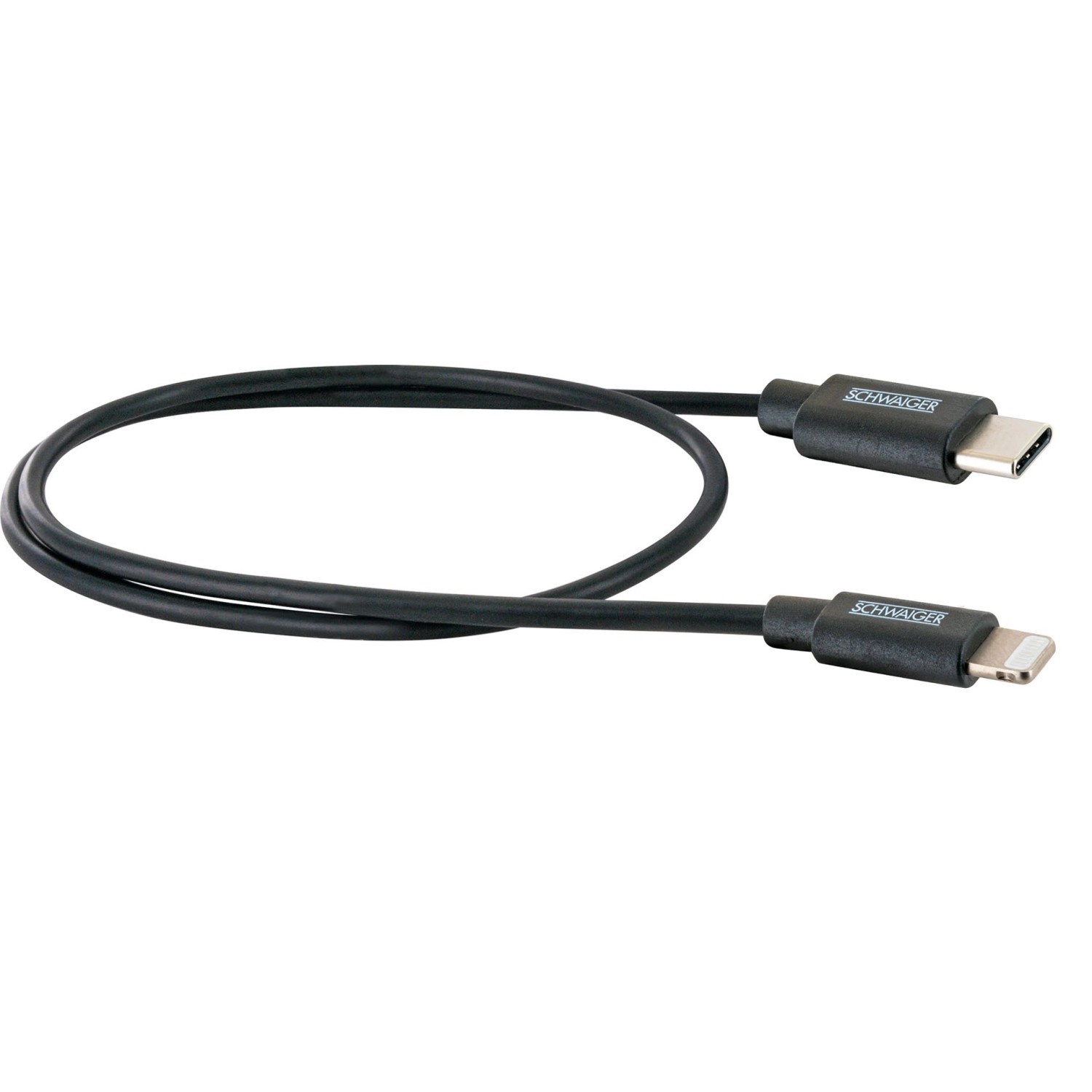Schwaiger® Apple Lightning Sync und Ladekabel Schwarz 0,5 m