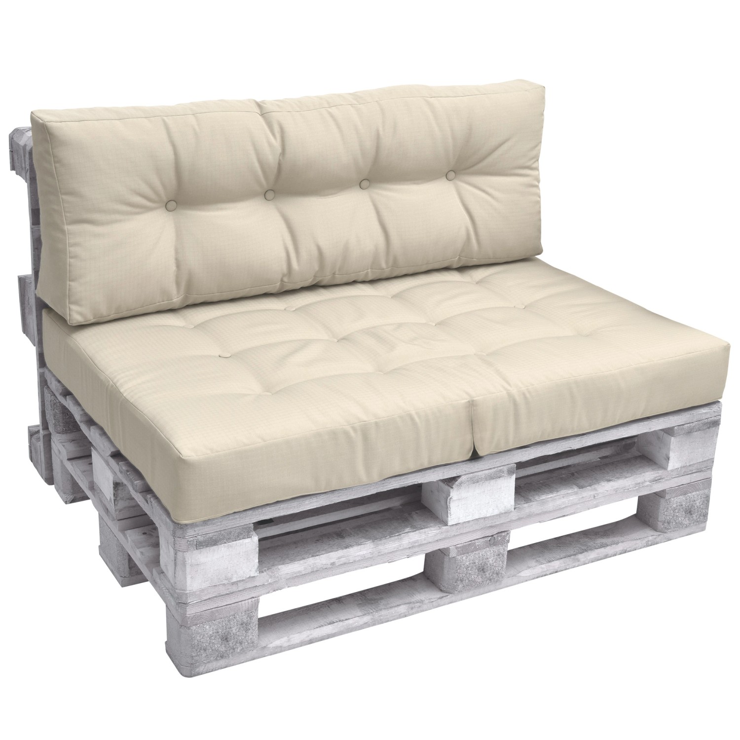Beautissu ECO Elements Palettenkissen Sitz + Rücken Natur 1tlg